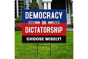 Dictator or Democracy Vote Yard Sign - Show Your Support for Democracy...