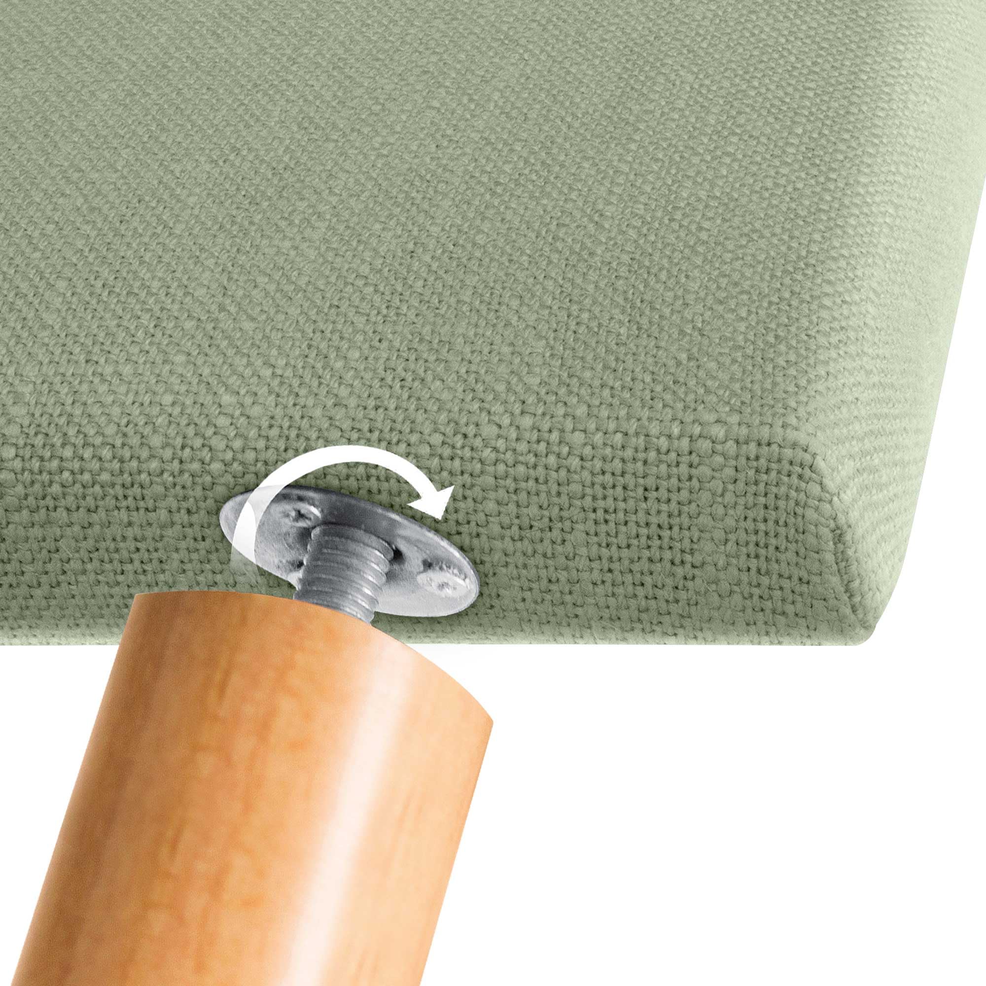 DHOME Cabecero de Lino Natural con Botones Cabezal Tapizado Cama Dormitorio Moderno Top Trending (Lino Verde, 150x105cm (150))