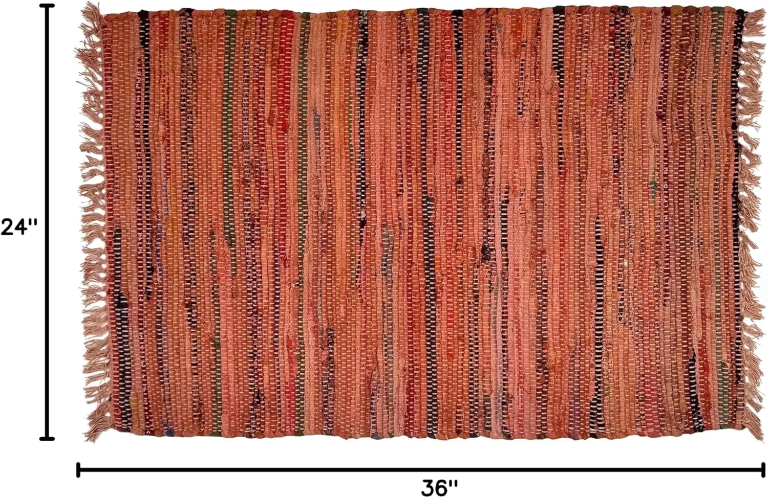 Hand Woven Country Rag Rugs in Spice, 2 x 3