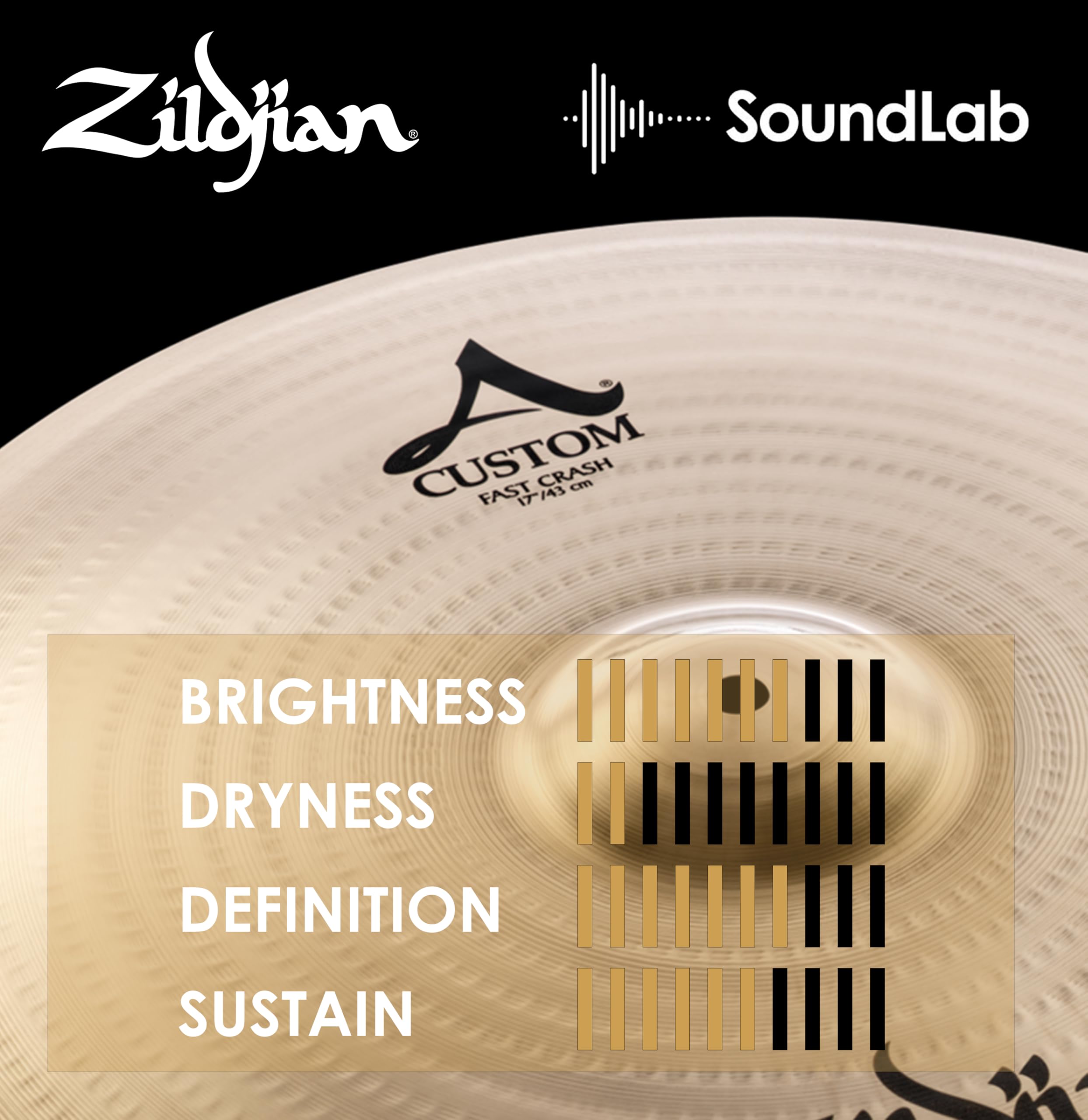 Zildjian A-Custom Fast Crash 17" Brilliant Finish Piatto Crash