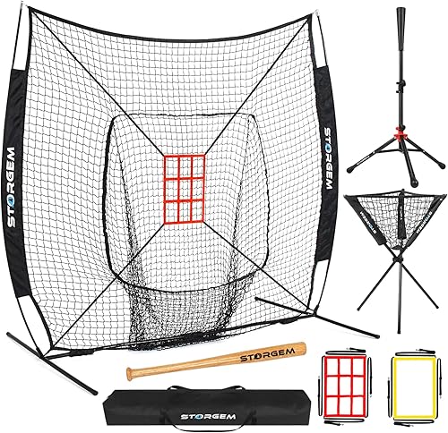 Red de práctica de béisbol y softbol de 7 x 7 pies, portátil, para bateo, lanzamiento, bateo, red de entrenamiento de béisbol con camiseta de bateo, disponible en Yaxa Guatemala