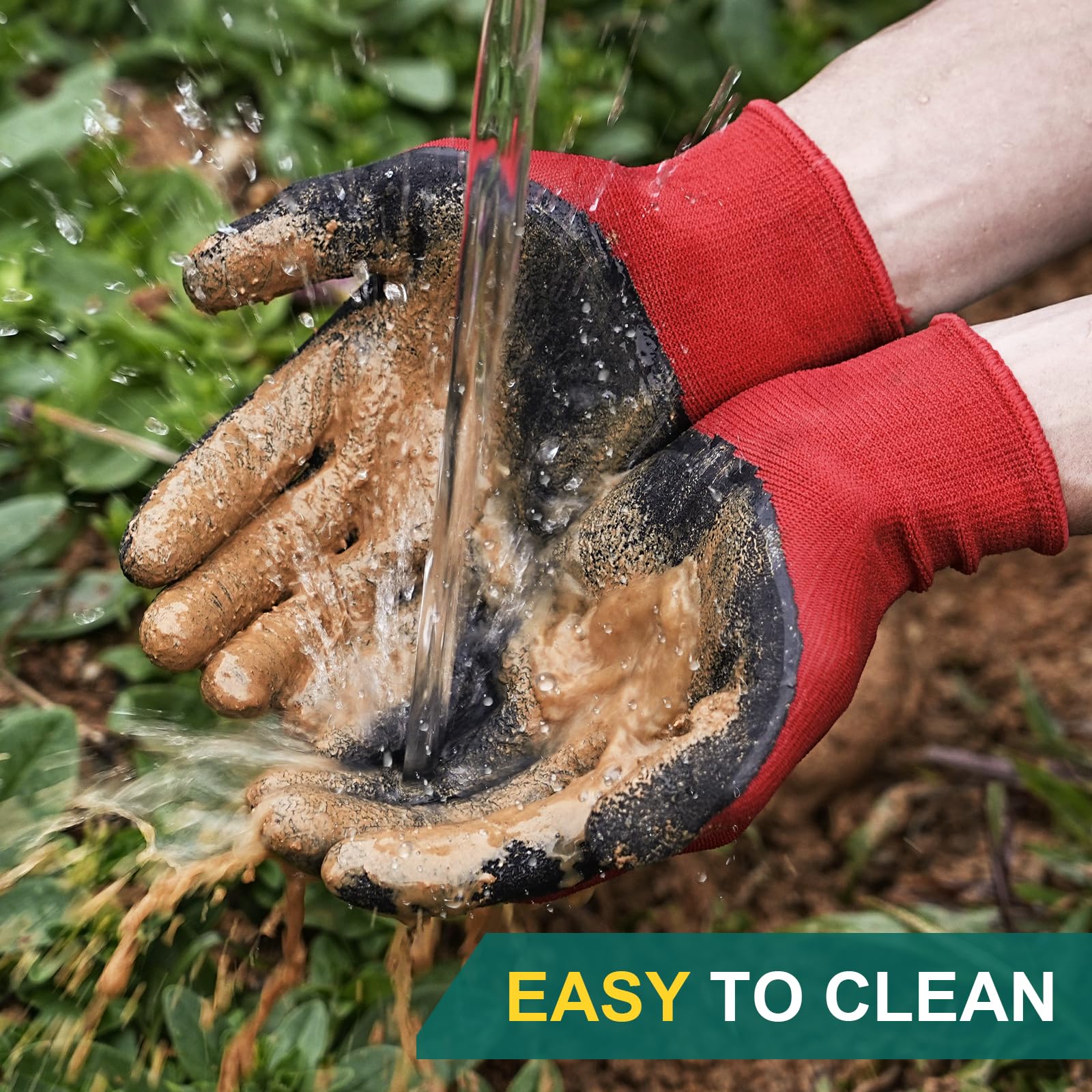 Trifabricy Guantes de jardín para mujeres/hombres, 6 pares de guantes de jardinería de látex natural transpirables con agarre, guantes de trabajo protectores resistentes al aire libre para césped
