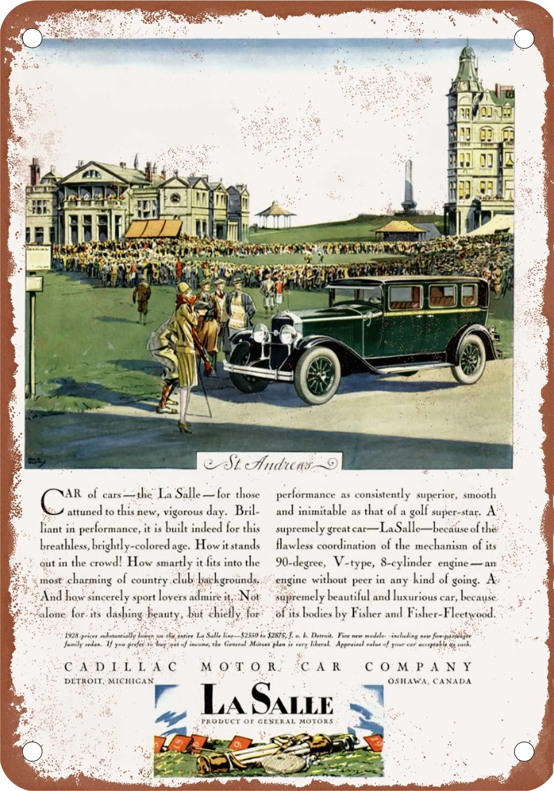 METAL SIGN - 1928 LaSalle Vintage Ad 02 - Old Retro Rusty Look home decor