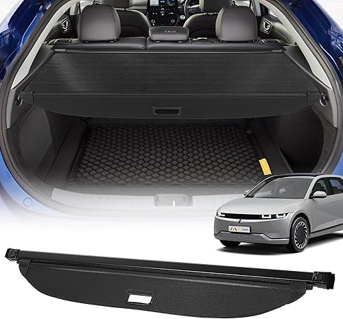 AUXMART Cubierta de carga para Hyundai Ioniq 5 Cubierta de carga retráctil para maletero trasero, cubierta de carga de fibra de carbono para loniq5