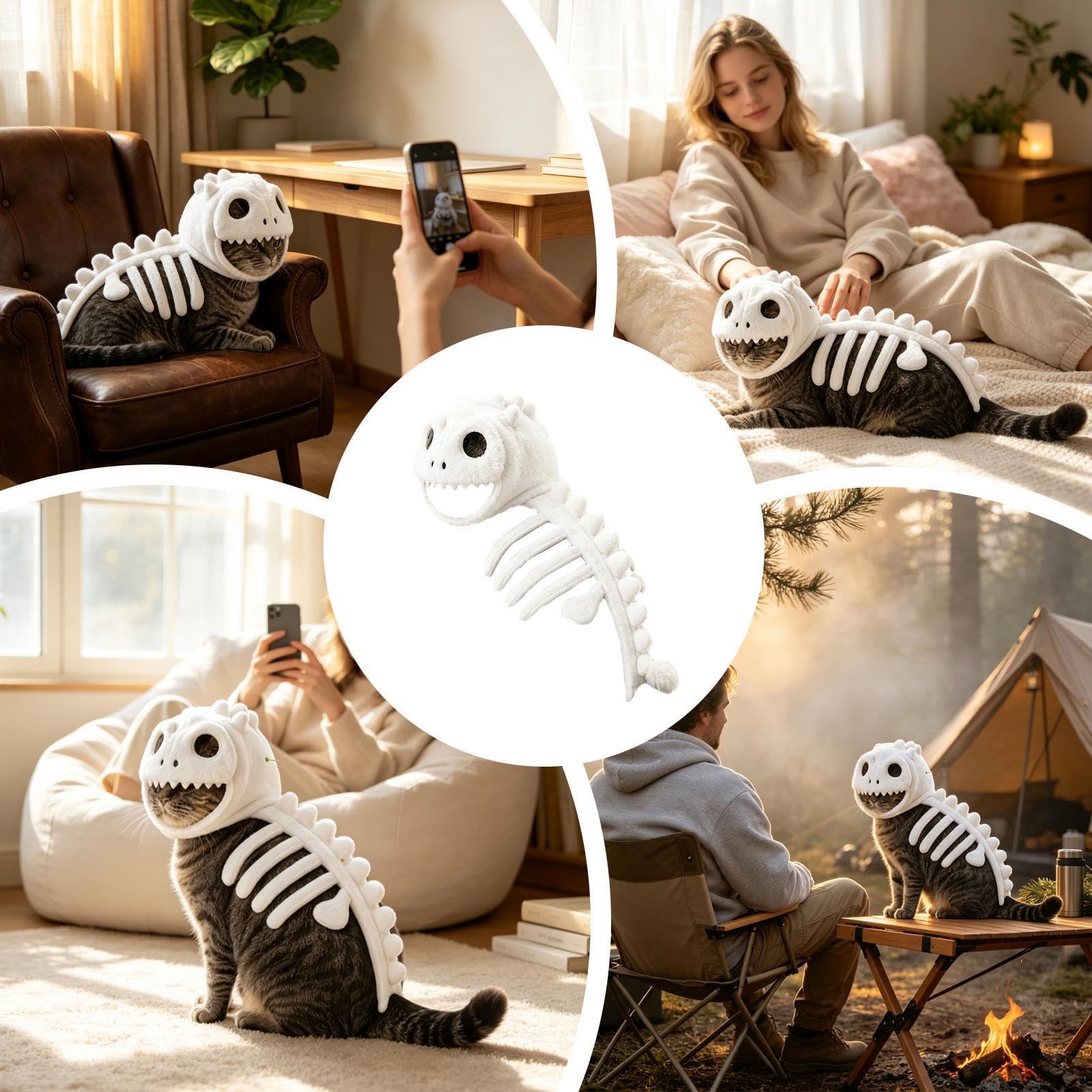 Costume di Halloween a forma di scheletro di cane – Casa di peluche