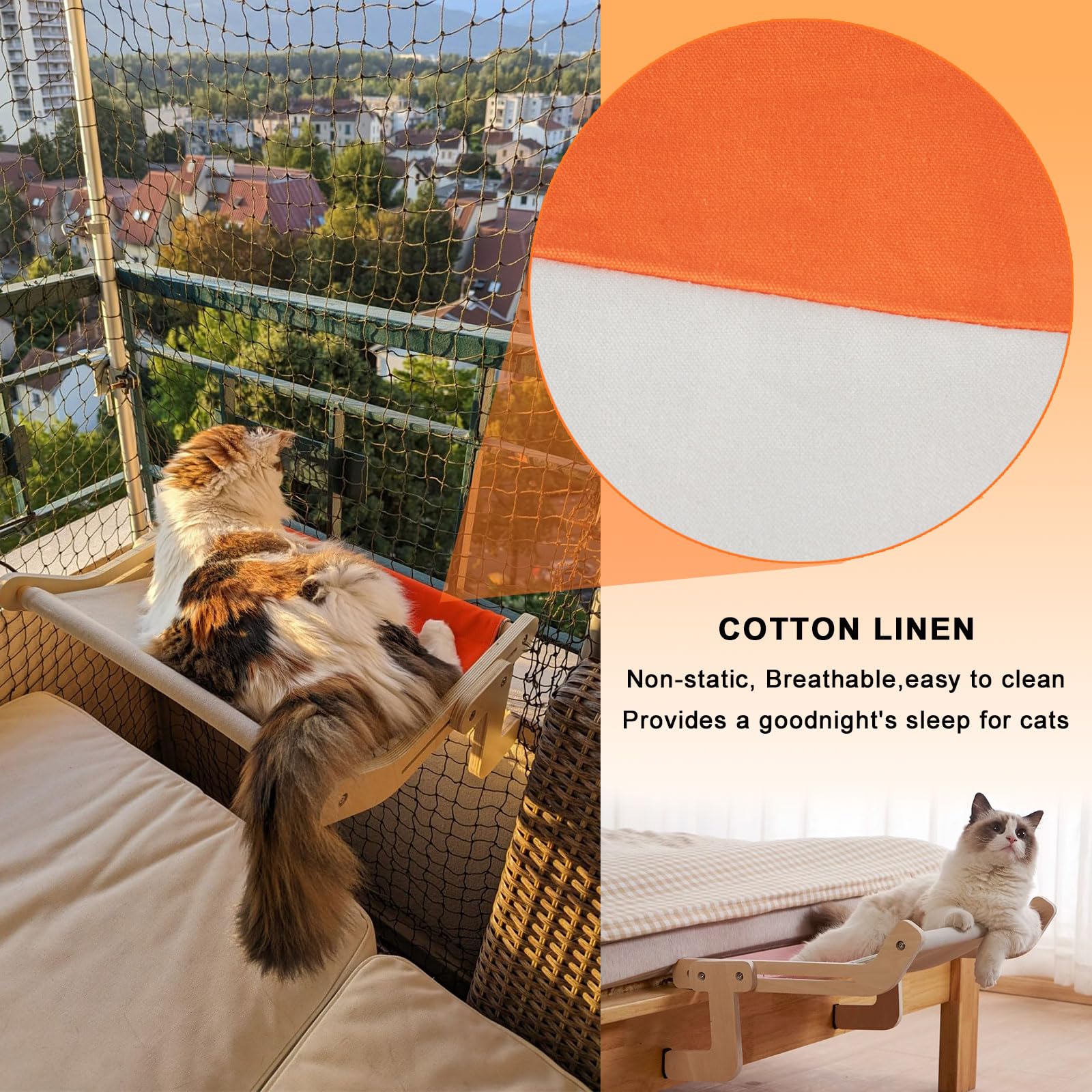 Hamaca Cama Gato Ventana, Hamaca Gato Cama Colgante para Gatos Cama Radiador Hamaca Ventana Gato, Soportar hasta 18 kg