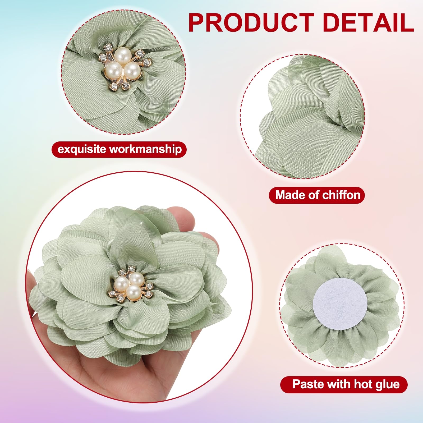 PATIKIL 3.15 Inch Chiffon Flowers - Image 3