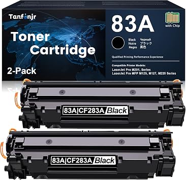 2 Pack 83A | CF283A Black Compatible Toner Cartridge Replacement for HP Laserjet Pro M201n M201dw MFP M225dn MFP M126a MFP M125r MFP M127fn MFP M127fw MFP M128fn MFP M201-M202 Printer,Sold by TopInk