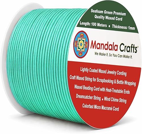 Miniatura 46 de Cuerda Mandala Crafts 0.03 pulgadas 109 yardas para hacer joyería, artesanía, macramé, cuerda de algodón encerado