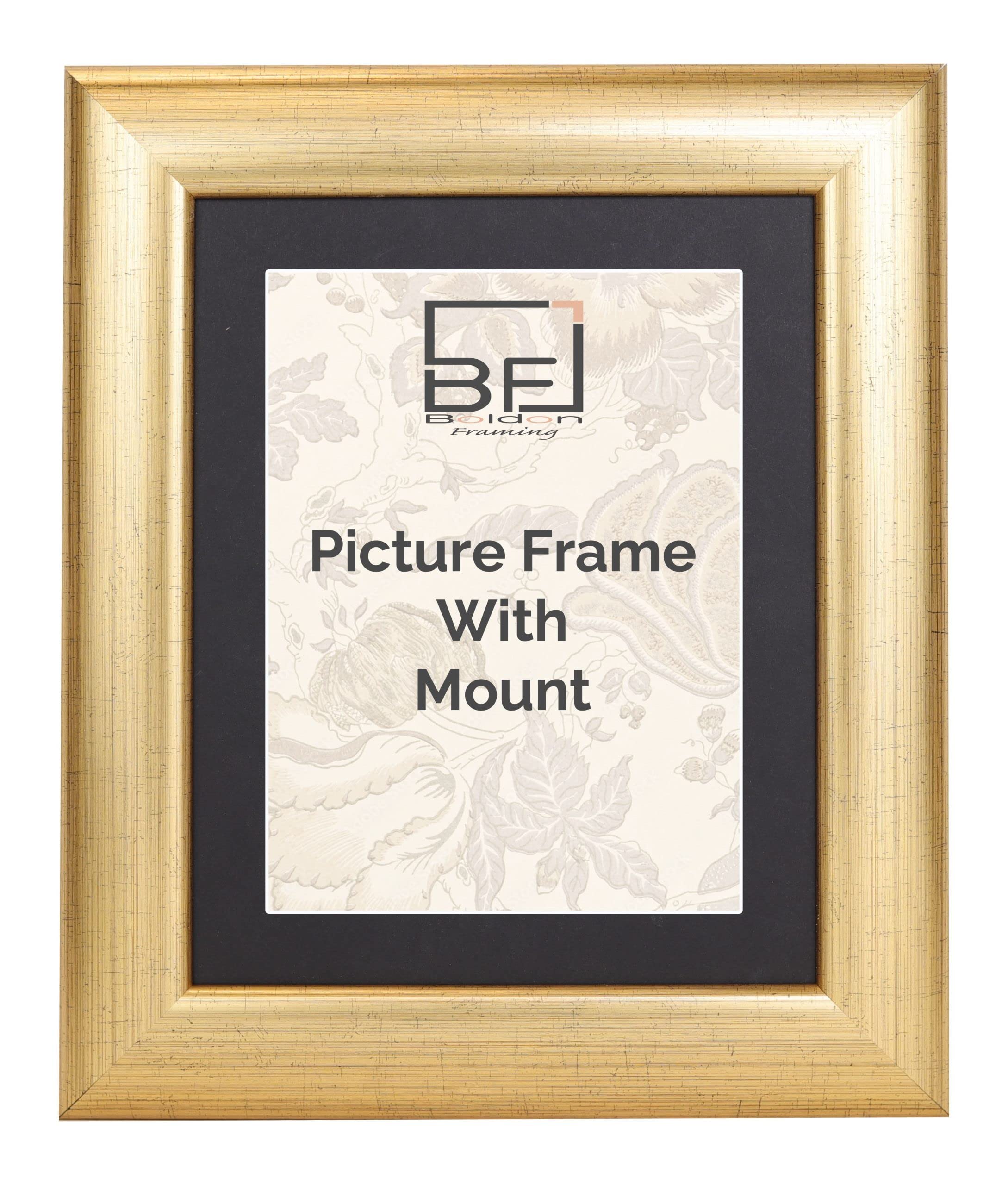 Soft Gold Picture Frame With Black Mount From our Lisbon Range