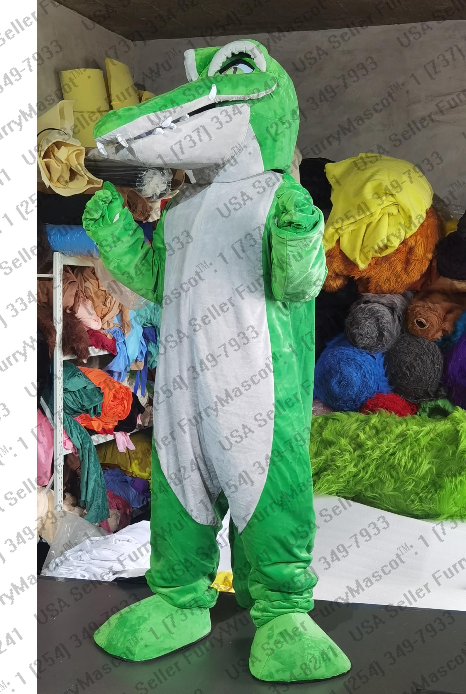 New Sporty Green Grey Crocodile Suit Animal Mascot Costume Party Carnival Costumes School Spirits