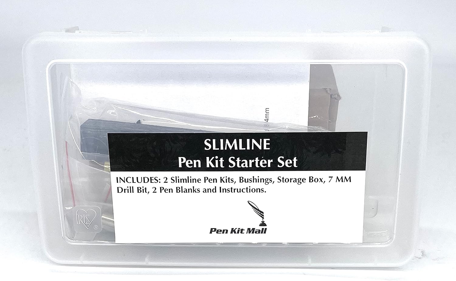 Pen Kit Mall - 7MM Slimline Pen Kit Starter Set with Case, Drill Bit, Bushings and Wood Blocks