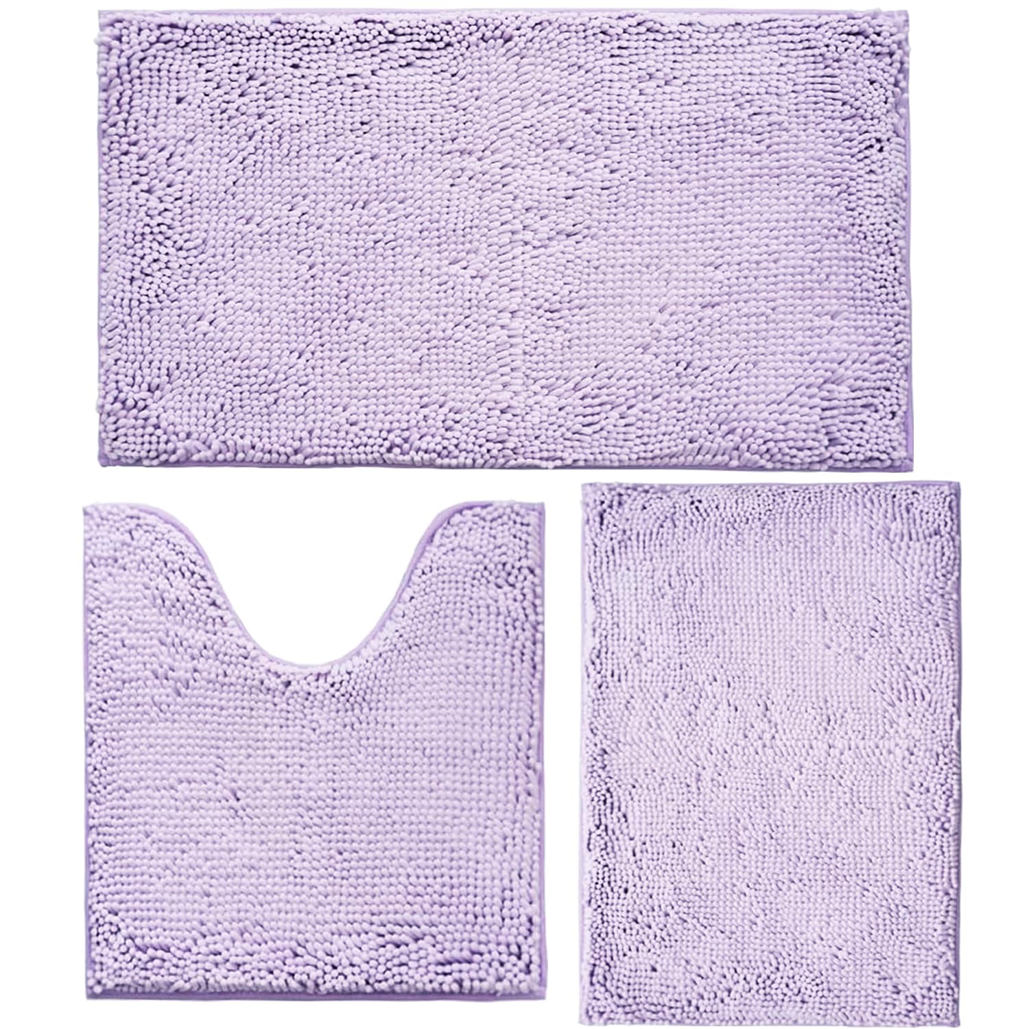 Tappeto da bagno in ciniglia, extra spesso e assorbente, antiscivolo, lavabile in lavatrice, asciugabile in asciugatrice, morbido e accogliente, da utilizzare sotto la doccia, vasca da bagno