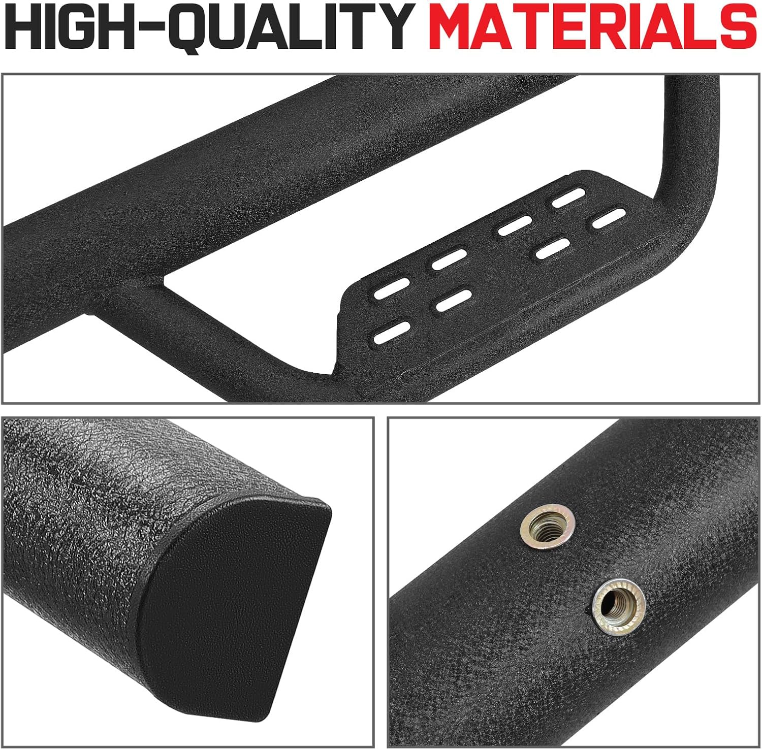 RHOBRA Running Boards Compatible with 2009-2018 Dodge Ram 1500 Crew Cab, 2010-2026 Ram 2500 3500 Crew Cab, 4.5 Inches Drop Down Side Steps Running Boards.