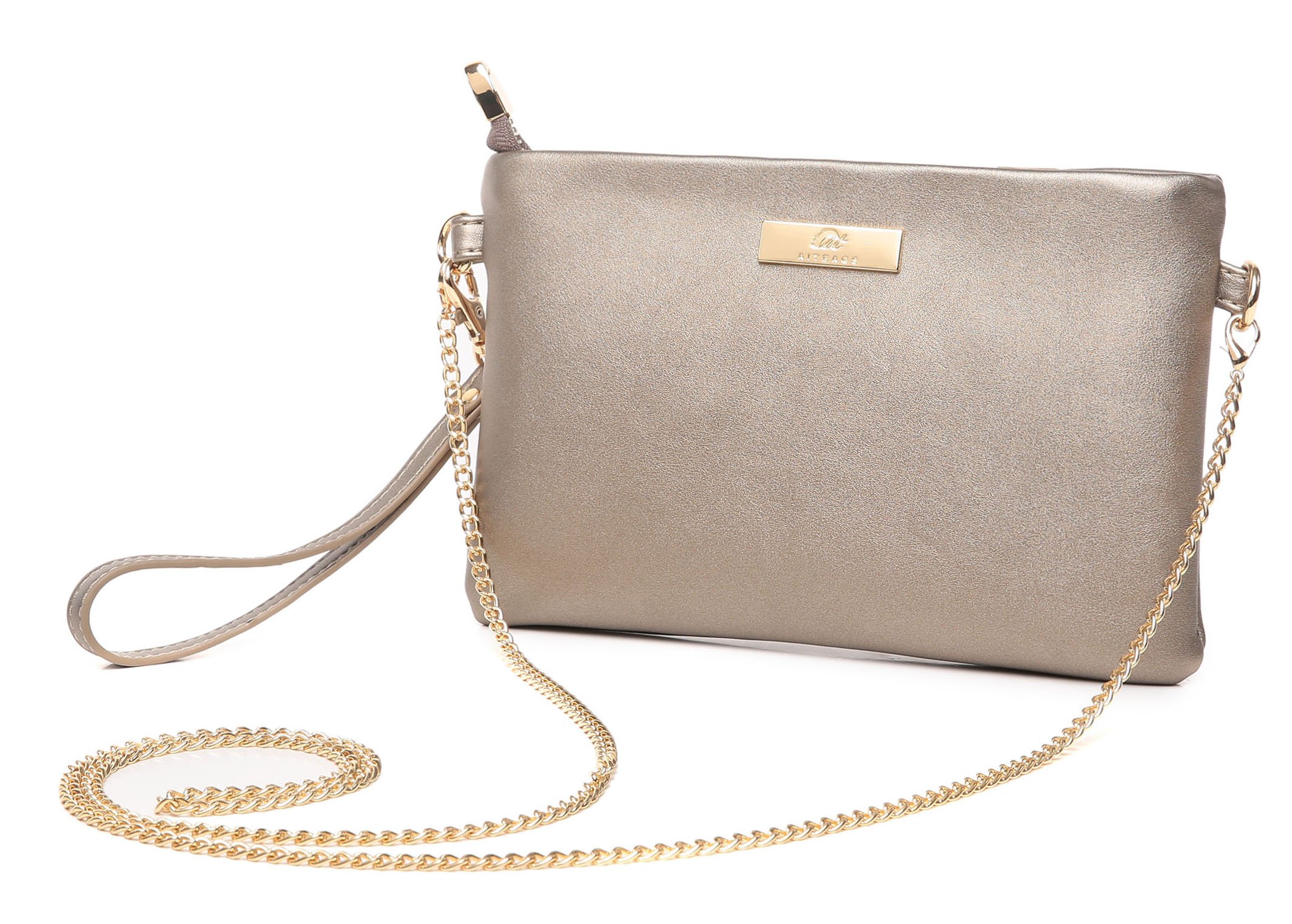Mini Soft PU Leather Wristlet Clutch Crossbody Bag with Chain Strap Cell Phone Purse