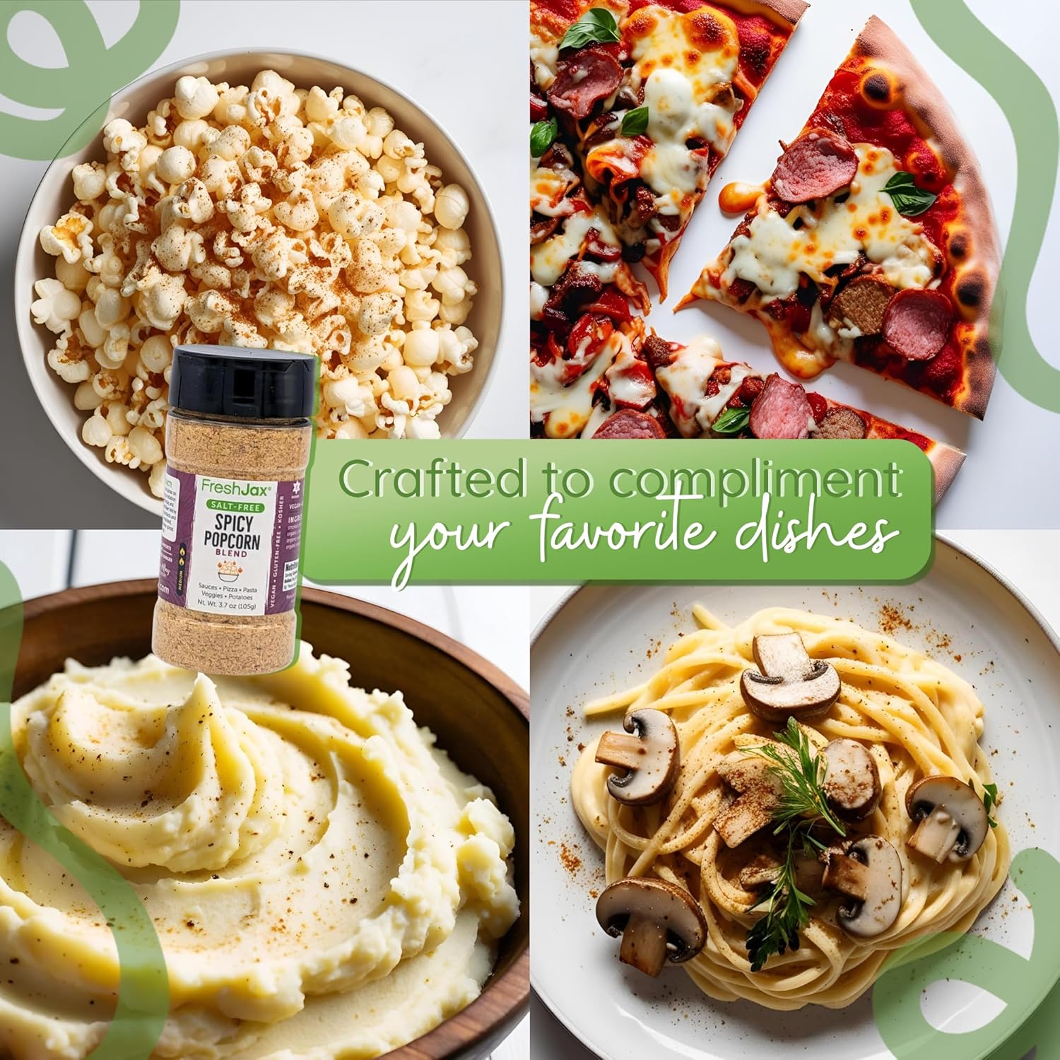 FreshJax Spicy Popcorn Seasoning Salt Free (3.7 oz Bottle) Non GMO, Gluten Free, Keto, Paleo, No Preservatives Salt-Free Popcorn Flavoring with Zero Calories | Handcrafted in Jacksonville - Image 2