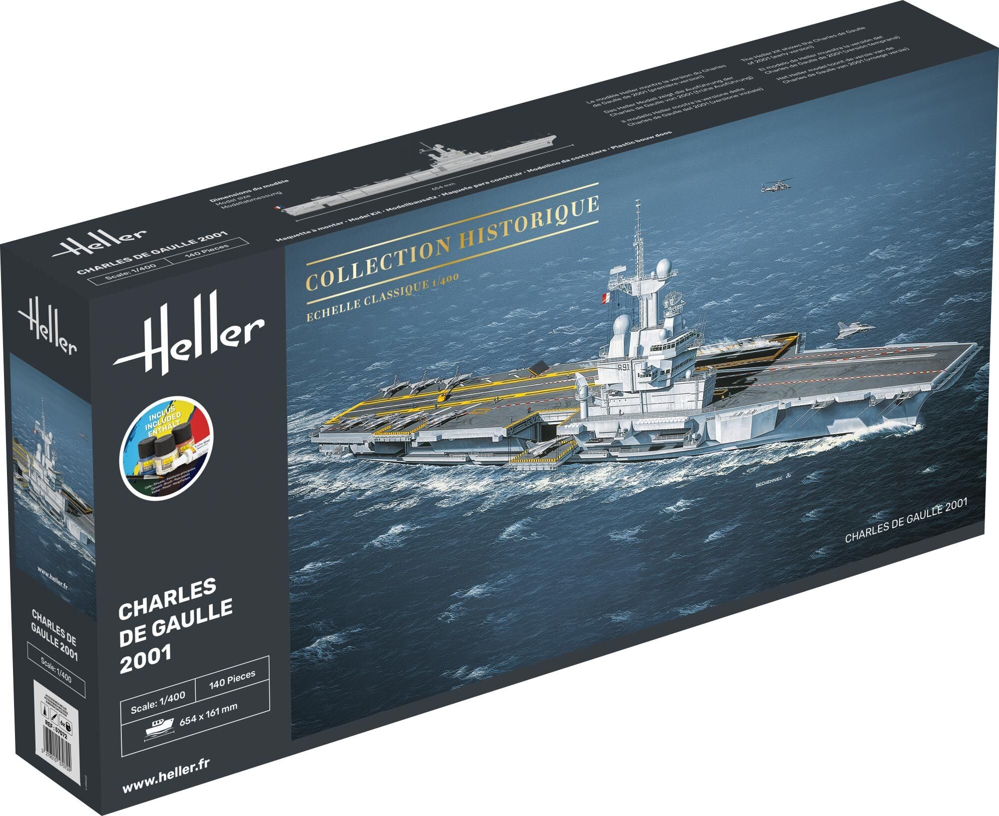 Heller Joustra Maquette bateau Porte Avions Charles De Gaulle Starter Kit