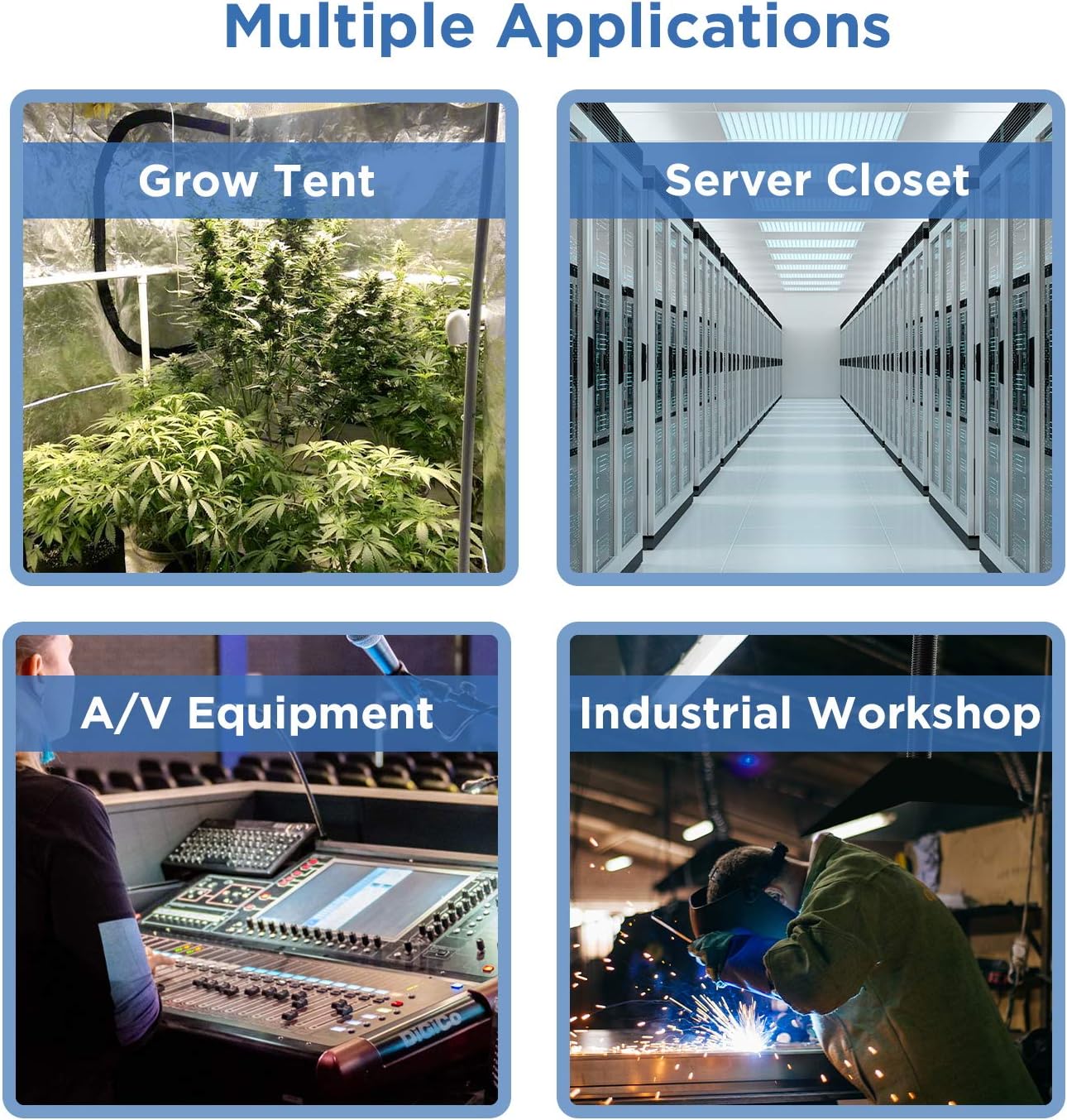 TURBRO AirSupply ES4, 4 Inch Inline Duct Fan with Solid Metal Case, 195 CFM Quiet Vent Fan with Variable Speed Controlled for Grow Tent and Ventilation