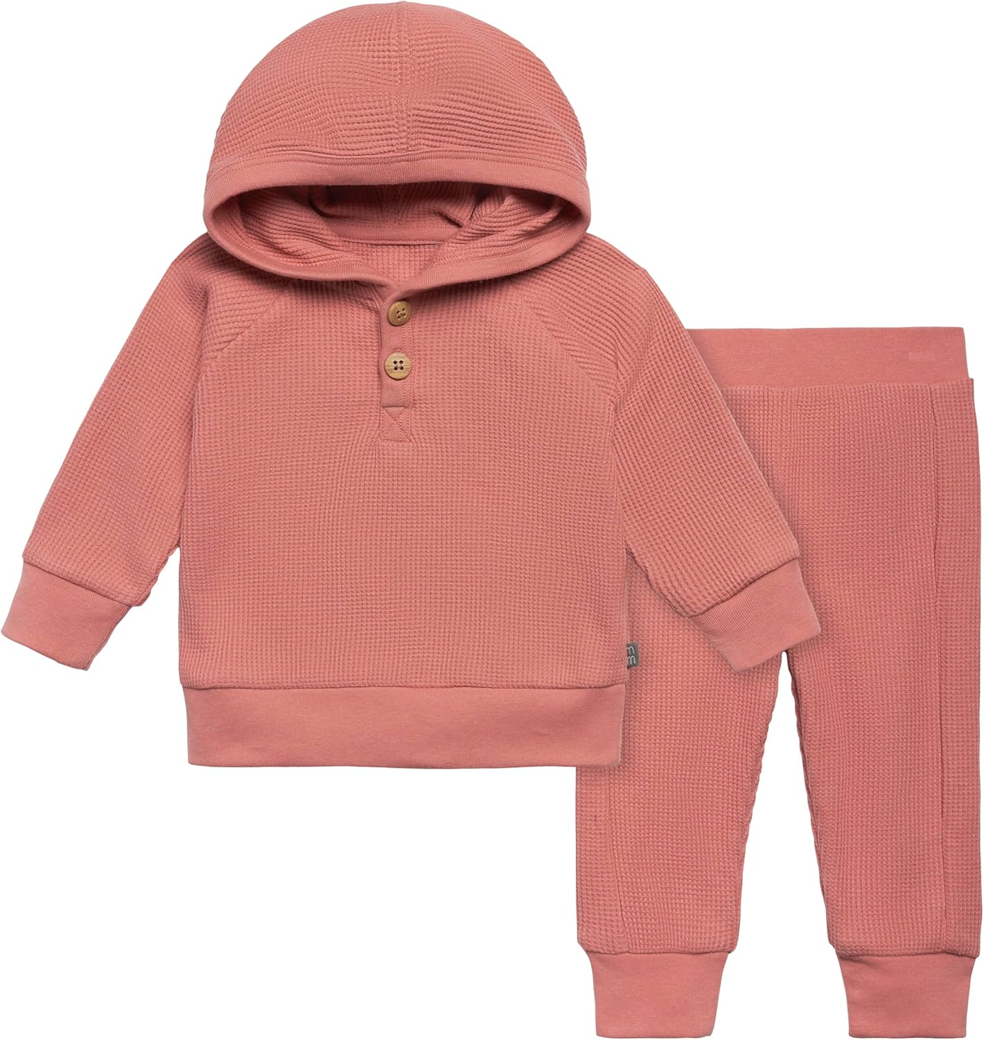 Modern Moments by Gerber Baby Girls' Mini-Waffle 2-piece Hoodie and Pant Set