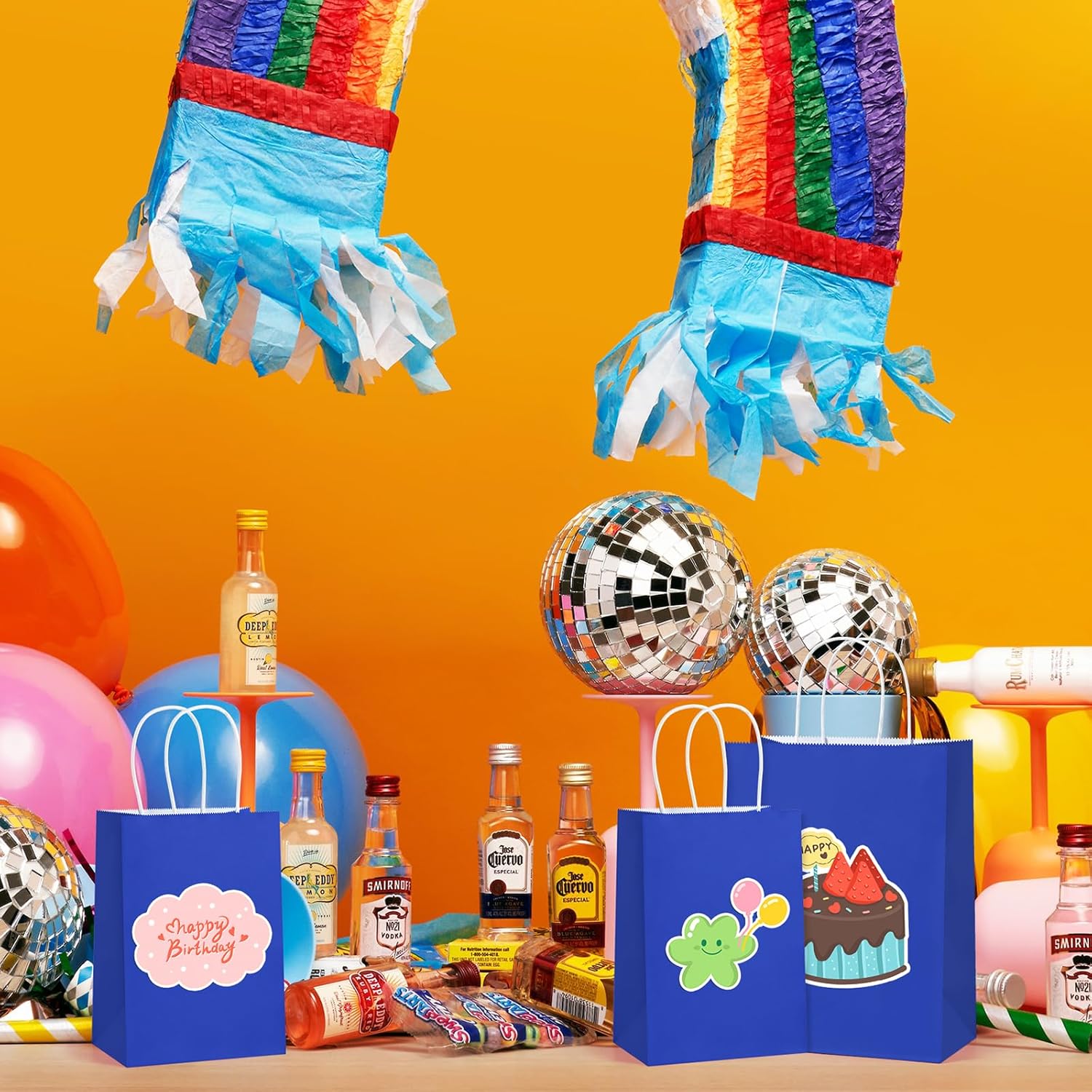 BagDream Royal Blue Gift Bags Medium Size 8x4.25x10.5 Kraft Blue Paper Bags with Handles Bulk 100Pcs for Wedding, Party Favors, Business, Retail, Grocery Paper Gift Sacks - Image 6