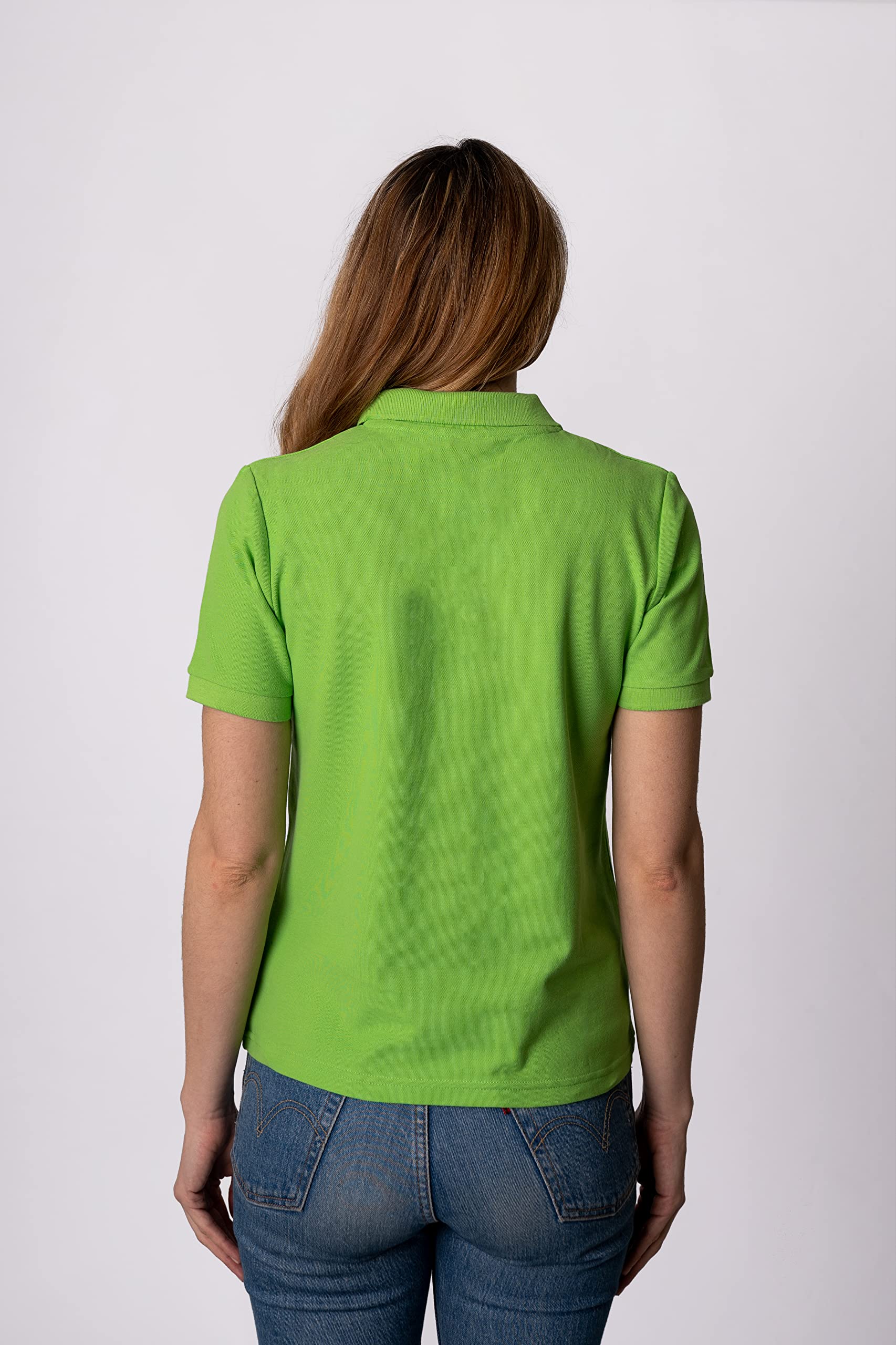 Polo Shirt Mujer Básica Manga Corta piqué Algodón Transpirable Golf Top