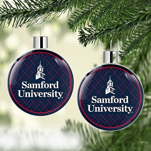Vista 2 de Samford University - Adorno redondo y plano para árbol de Navidad, decoración para fiesta de árbol, hogar, vacaciones (Samford University 8)