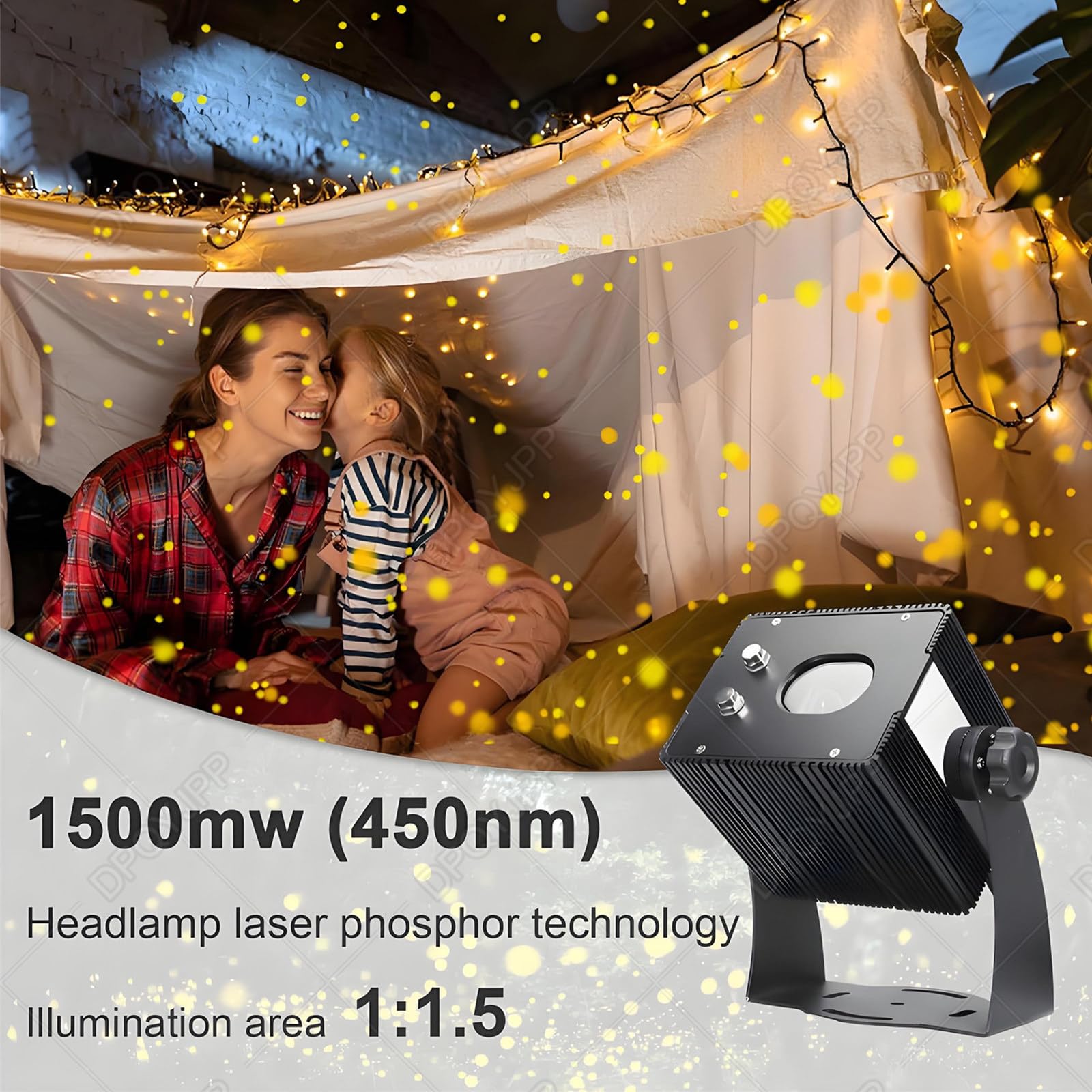 Proiettore Luminoso dinamico a Forma lucciola 20 W, luci Natale Esterno, faretto LED Giardino Impermeabile IP65 con Effetto Stelle e multieffetti, per Decorazione Giardini e patii.