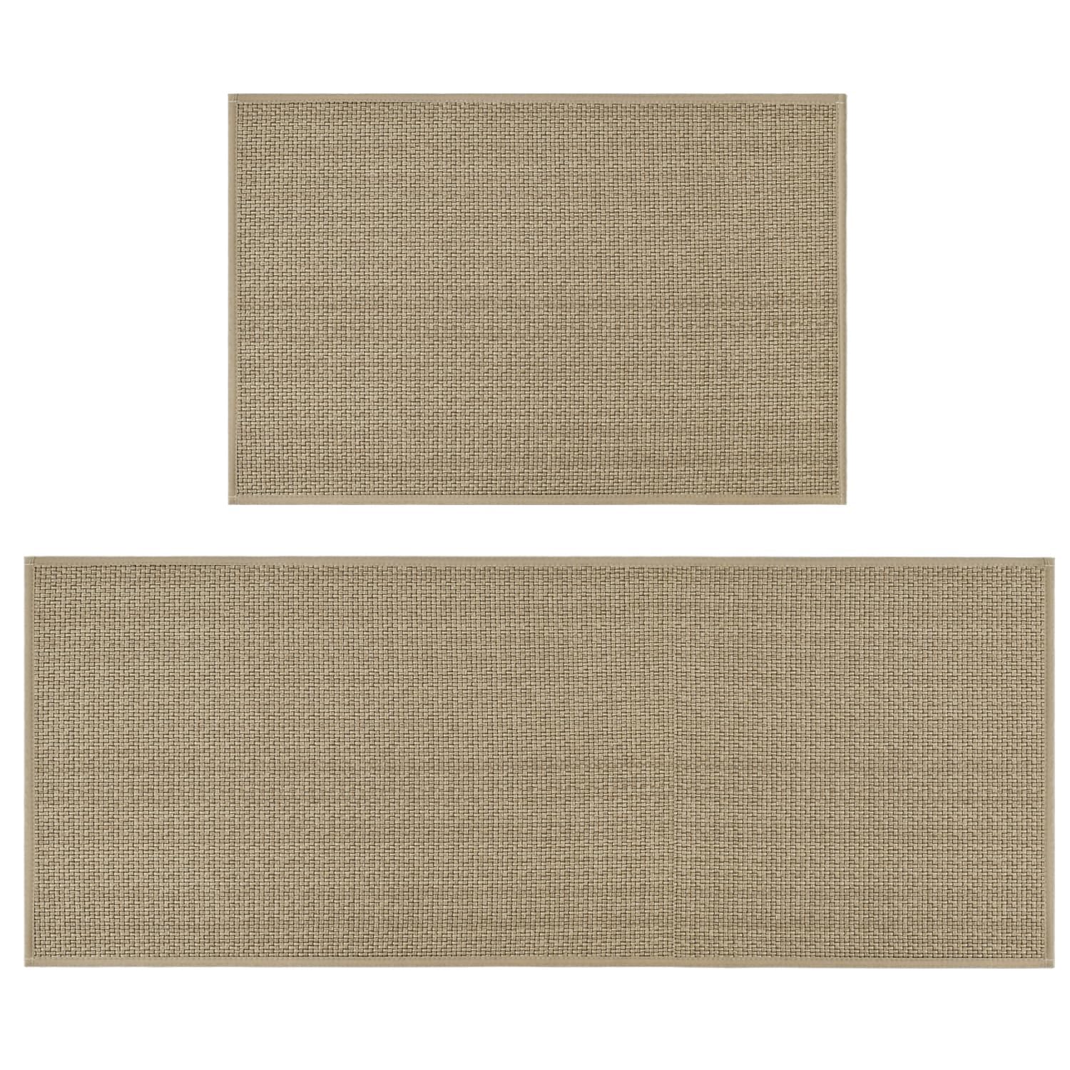 Artoid Mode Linen - Juego de 2 alfombras de cocina antideslizantes (60 x 90 y 60 x 150 cm, lavables, decorativas)