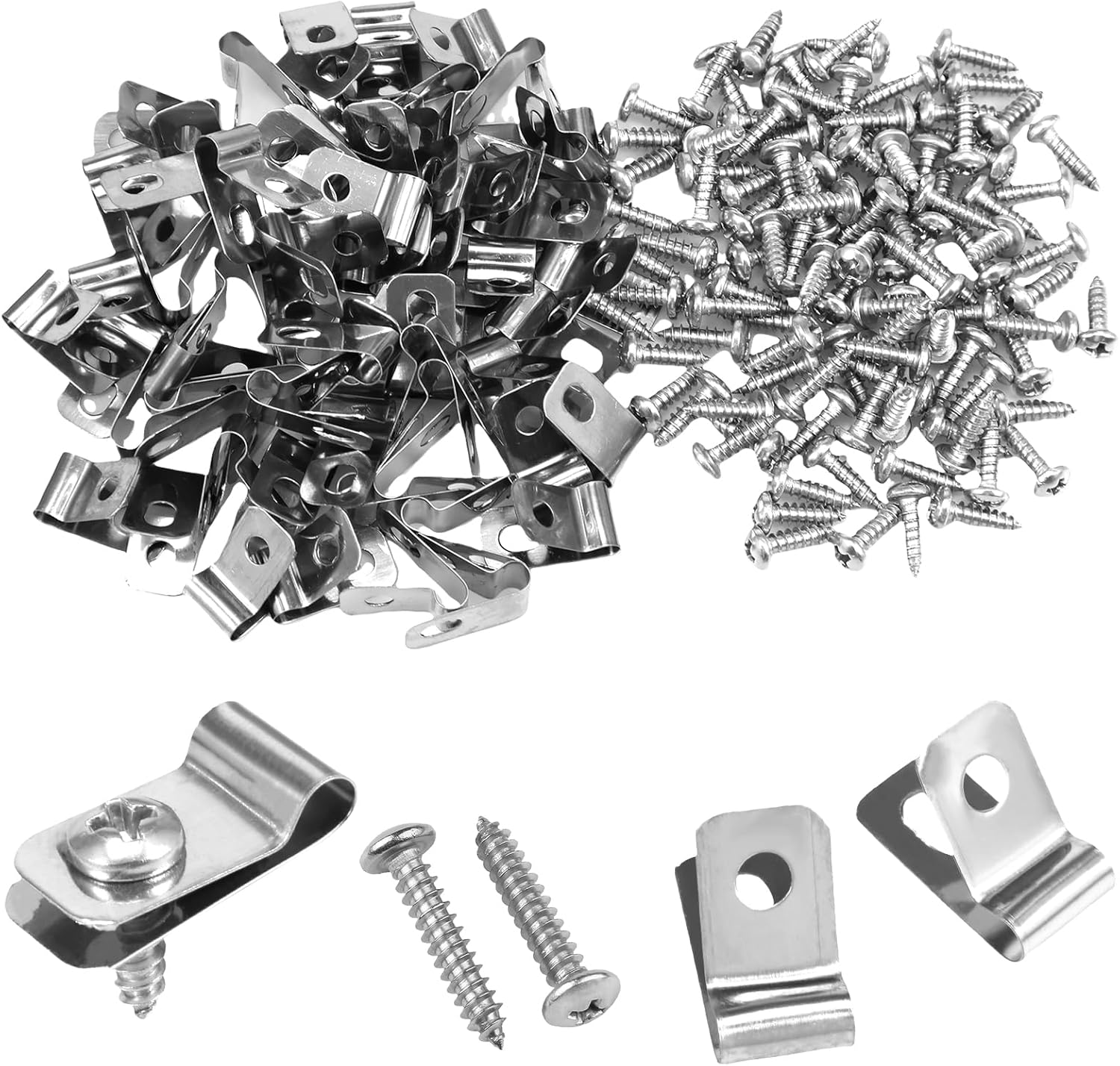 TGDSCHK 200Pcs Wire Fence Clips Stainless Steel Fencing Mounting Clips