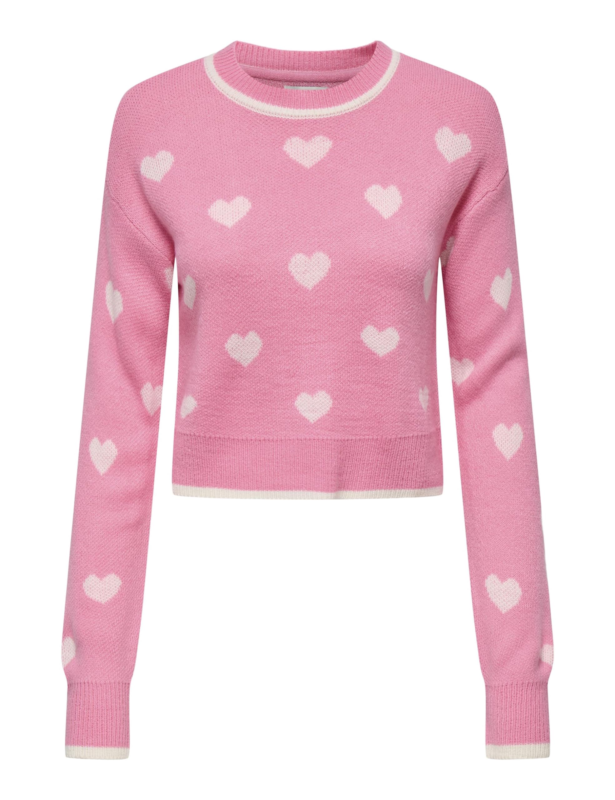 JDY Damen Strickpullover kurzer Pullover Pulli mit Herzen JDYRomance