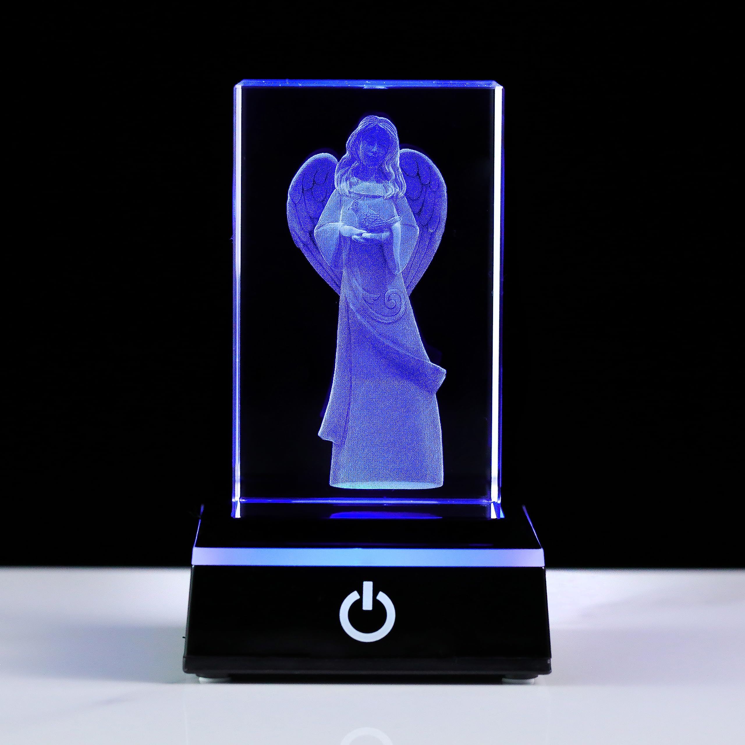 Qianwei 3D Crystal Guardian Angel Figurines Gifts for Women - Angel Red Cardinal Gifts Statue Stuff Paperweight Sympathy Christian Gifts for Best Friend Keepsake Paperweight