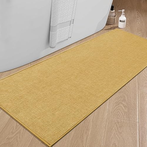 Miniatura 112 de chakme Alfombras de baño de 47 x 17 pulgadas, ultra delgadas, antideslizantes, de secado rápido, absorbentes, para suelo de baño
