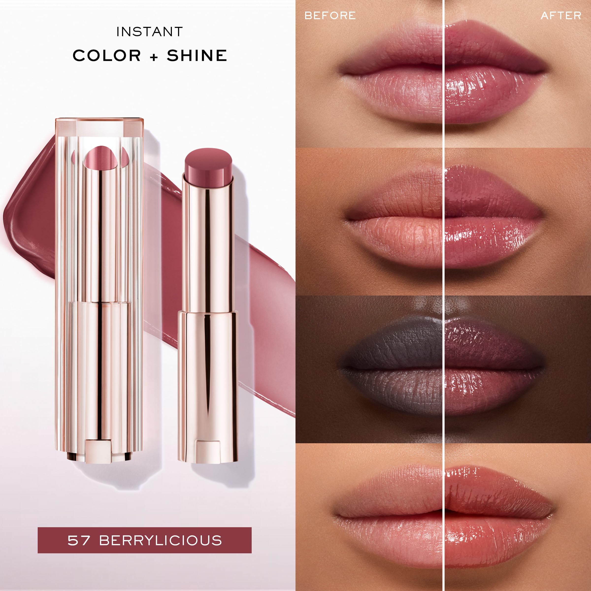 Lancôme Lip Idôle Squalane-12 Butterglow Lip Balm, Instant Shine, instant, Supercharged Hydration, 57 Berrylicious 3g - Image 4