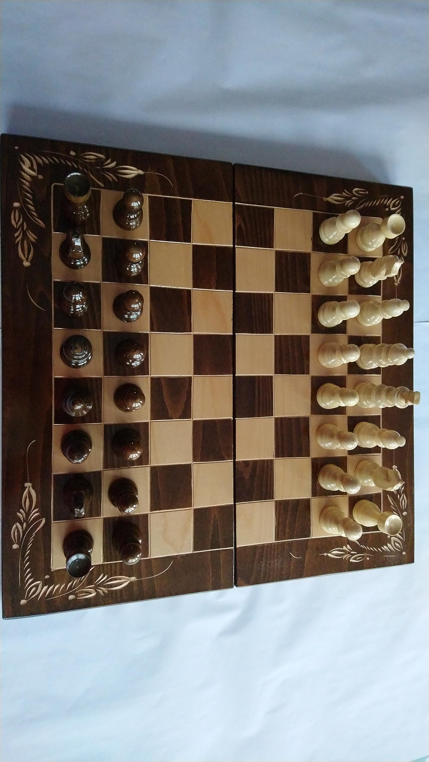 Gioco backgammon, scacchi e dama in legno di Ulivo - Arte Legno