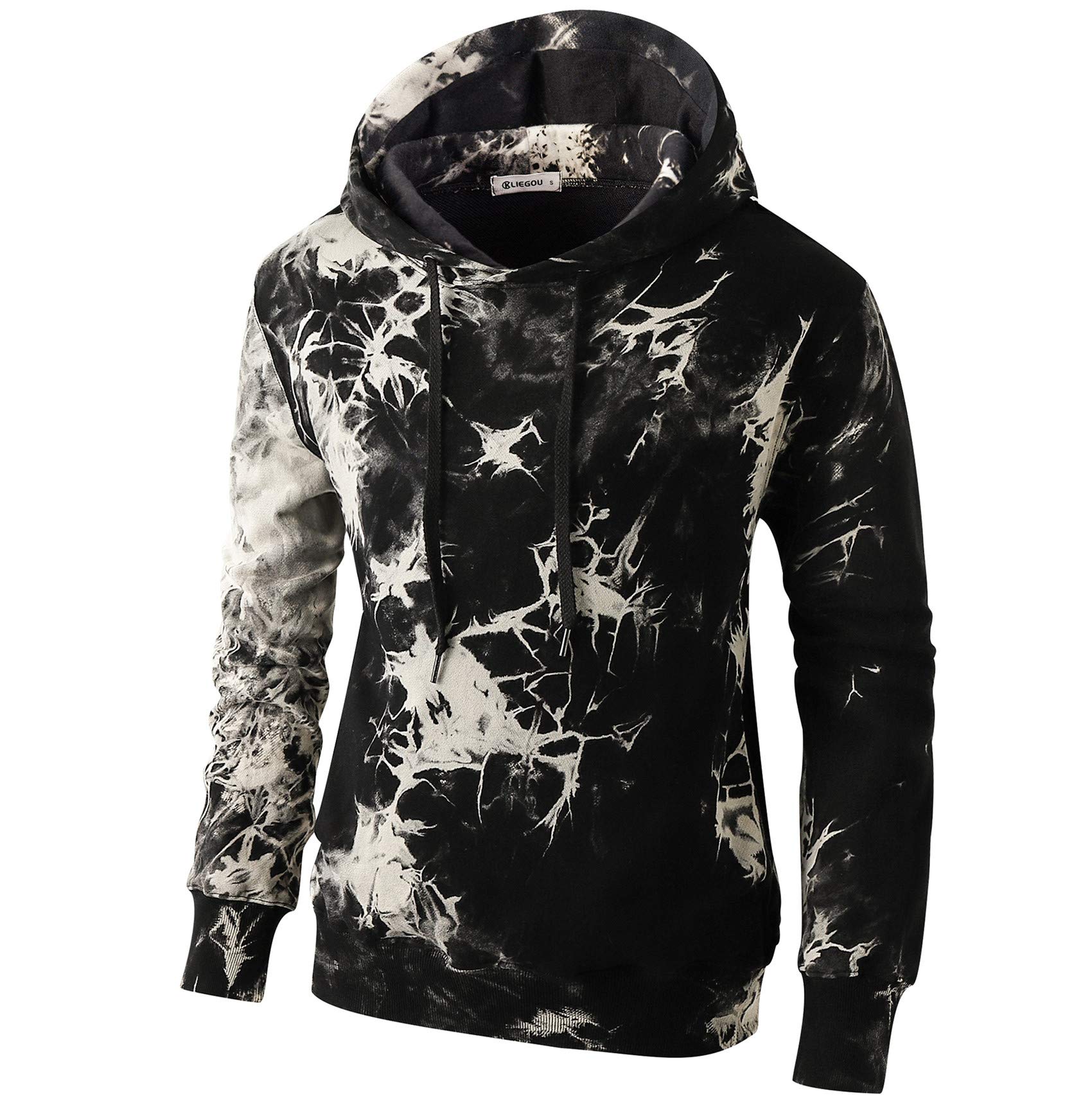 Mens Tie-Dye Pullover Hooded Sweatshirt