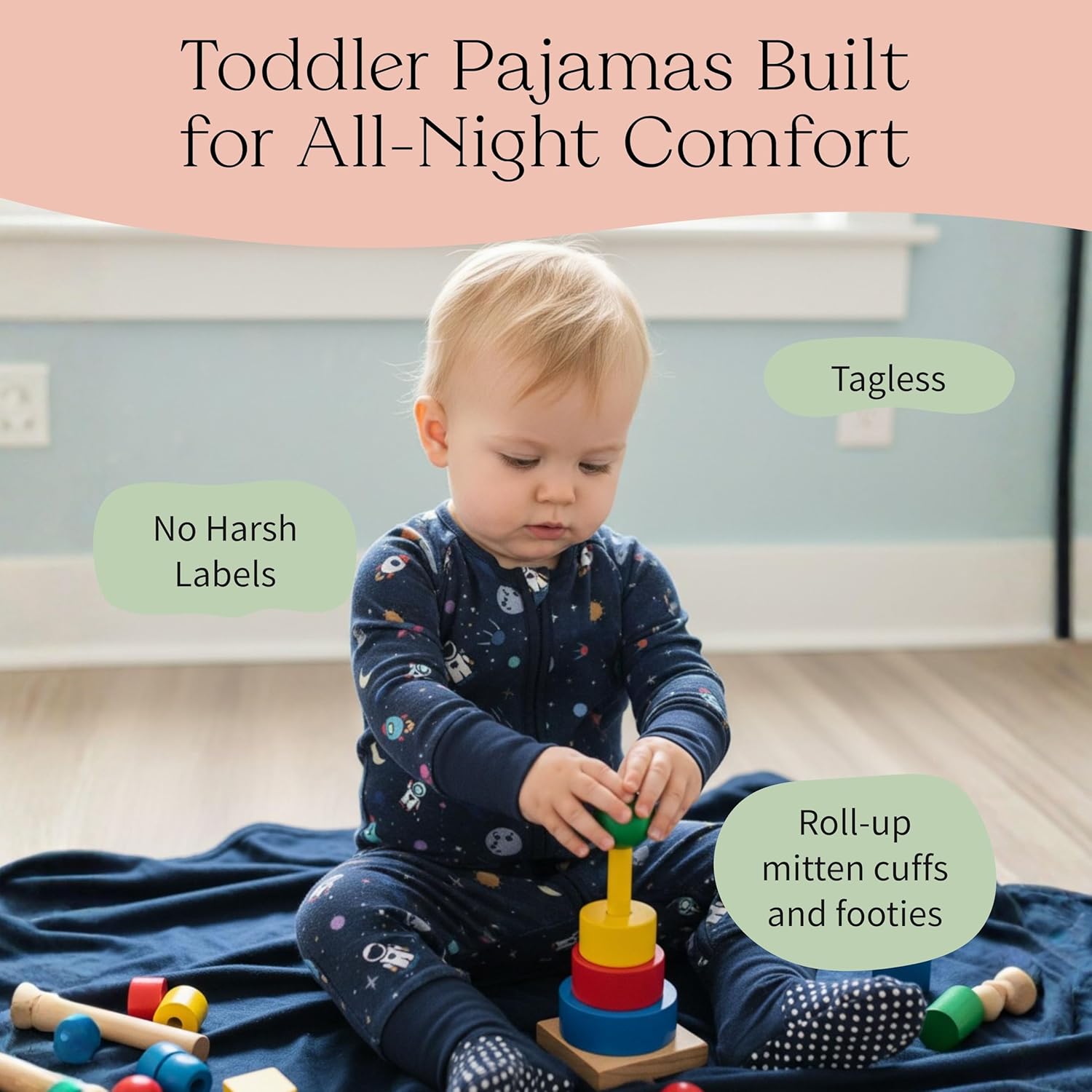 Viscose from Bamboo Baby Pajamas – Long Sleeve Onesie Baby Romper Zipper Pajamas Mittens & Footies Toddler Pjs - Image 4