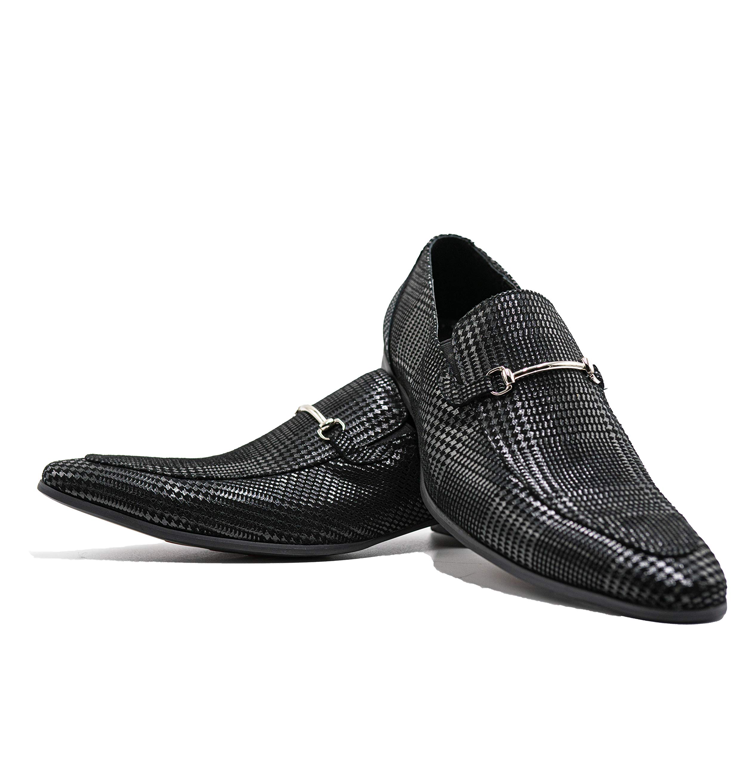 Zota UniqueMens Houndstooth Buckle Loafer, Size up to 15