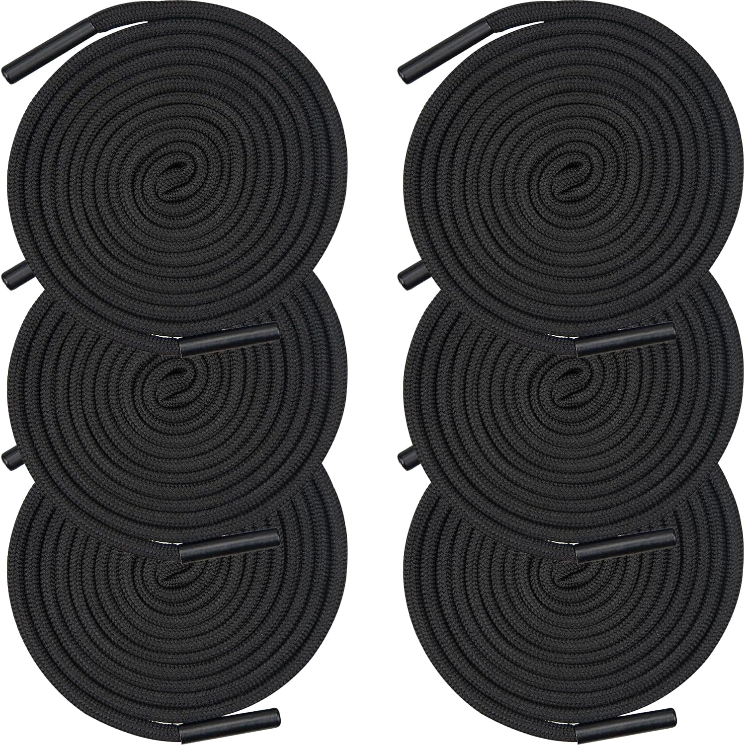 6 PCS Black Replacement Drawstring Cord with Metal Lock Ends, 5mm*130 cm Universal Cotton Drawstrings for Sweatpants Hoodies Jackets Sweatshirt Sports Trousers Bag