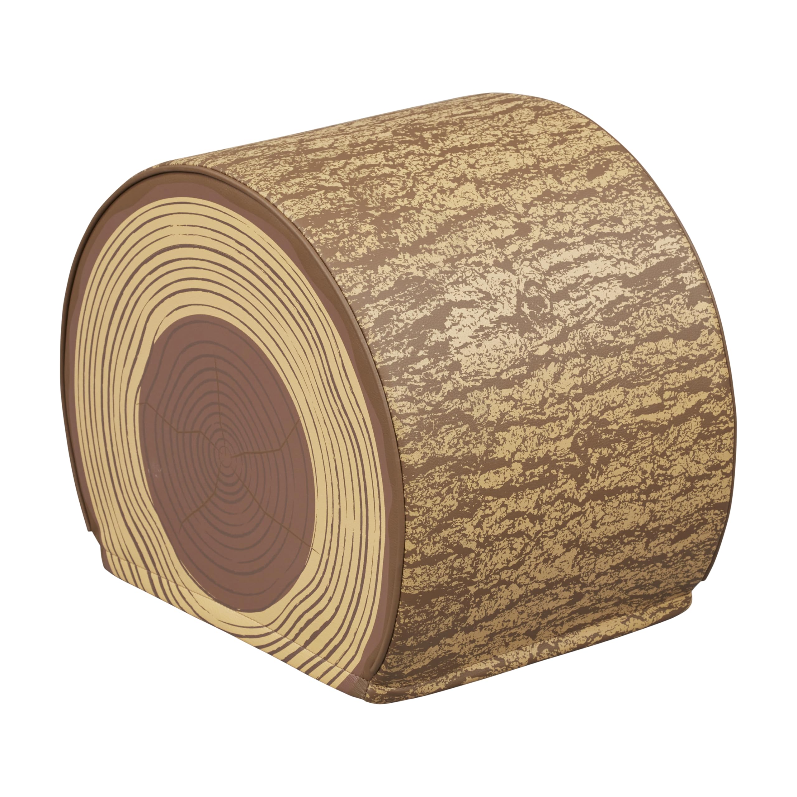 ECR4Kids SoftZone Tree Log Quarter Seat, 14in, Kids Bench, Chocolate