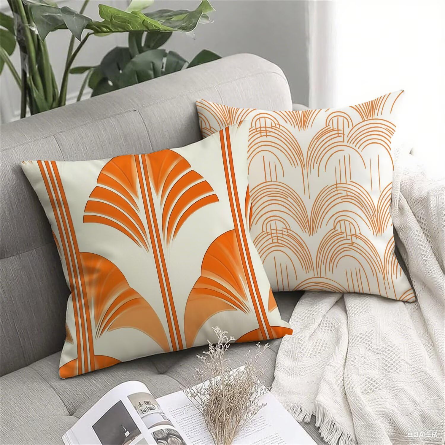 Federa per cuscino 60 x 60 cm, moderna, gialla, confezione da 4, cuscini da giardino per esterni, federe quadrate in velluto, federe decorative, con cerniera invisibile, cuscini per divano per la
