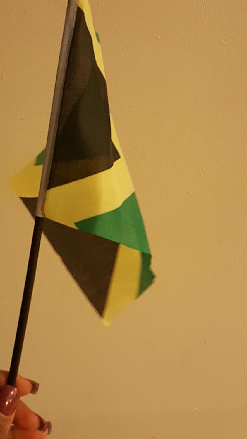 JAMAICA small 4 x 6 inch mini country stick flag .. new