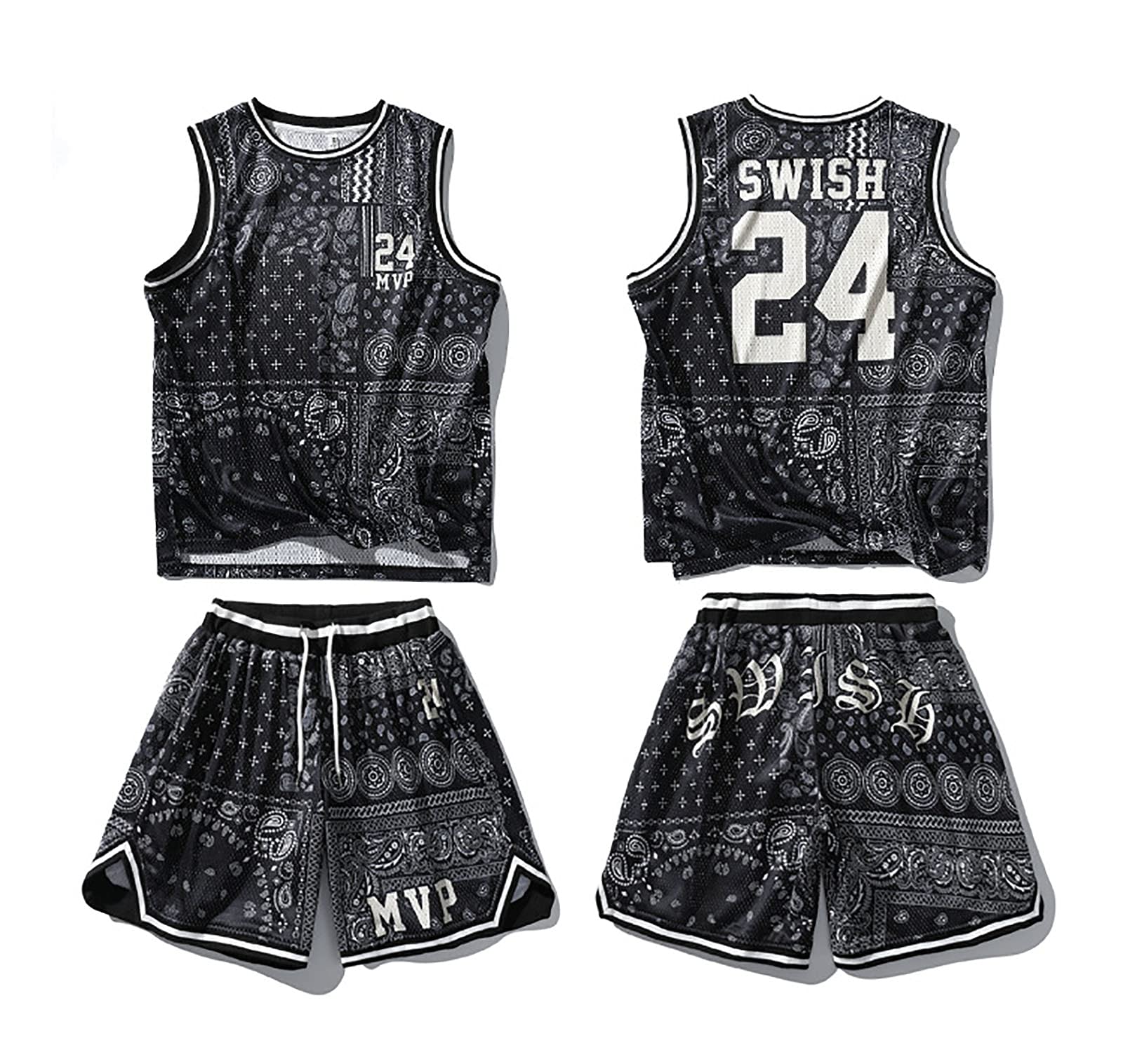 Maglie da Basket da Uomo Pantaloncini MVP 24# Casual Hip Hop Street Abbigliamento Sportivo Traspirante Uniforme Ad Asciugatura Rapida