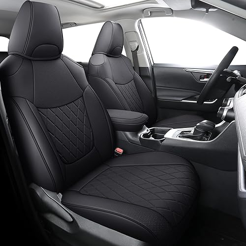 LUCKYMAN CLUB Rav4 Fundas de asiento de piel sintética, aptas para Toyota Rav4 XLE LE XLE Premium Limited Base SUV 2019-2024 (RAV4 2019-2024 (no