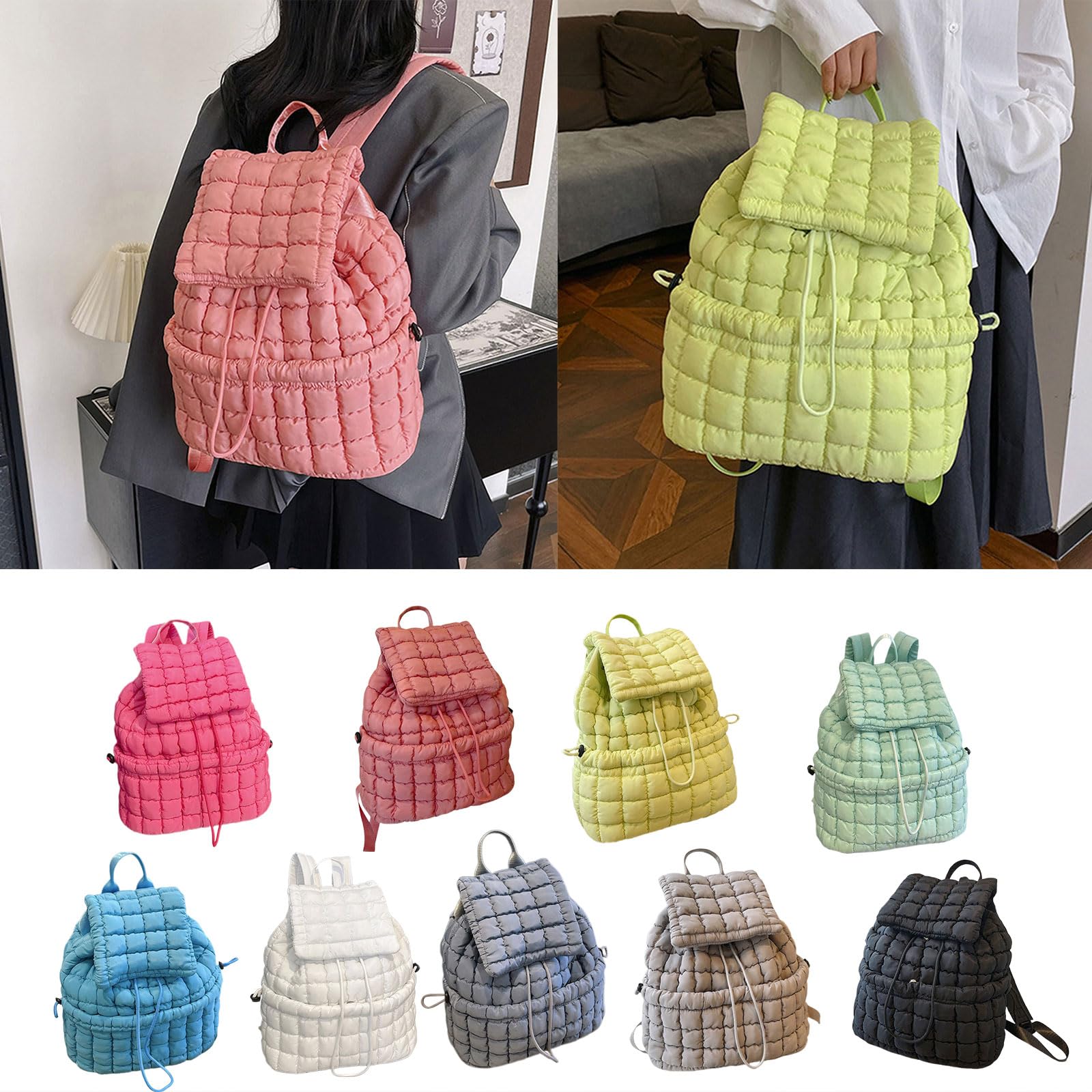 Zaino da scuola per studenti Zaino da viaggio Borsa da scuola trapuntata per adolescenti Borsa da palestra da viaggio in stile coreano Studente trapuntato