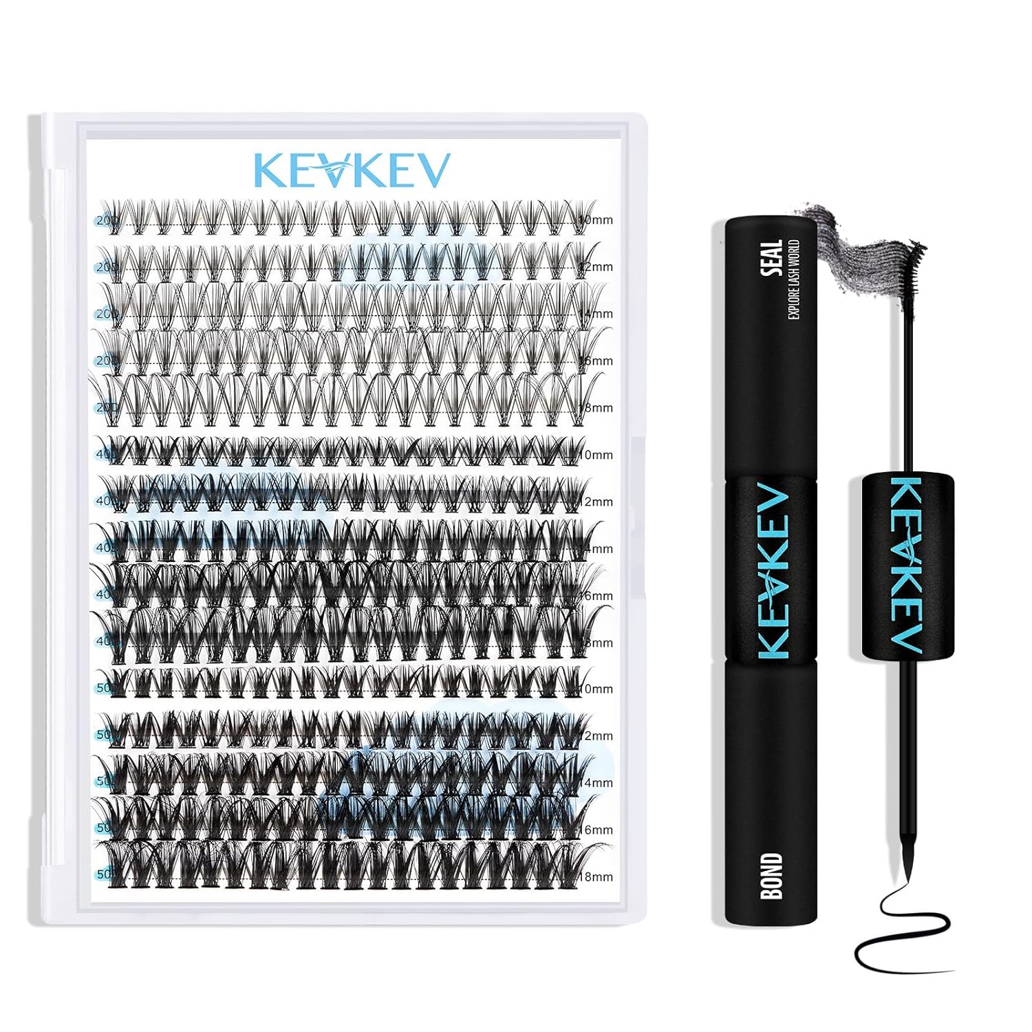 KevKev 300 Pcs Lash Clusters Individual Lashes 20D+40D+50D