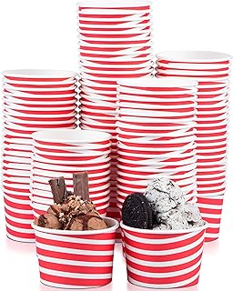 TYPTOP Ice Cream Cups - 100 Pack Ice Cream Sundae Cups, Frozen Yogurt Dessert Cups
