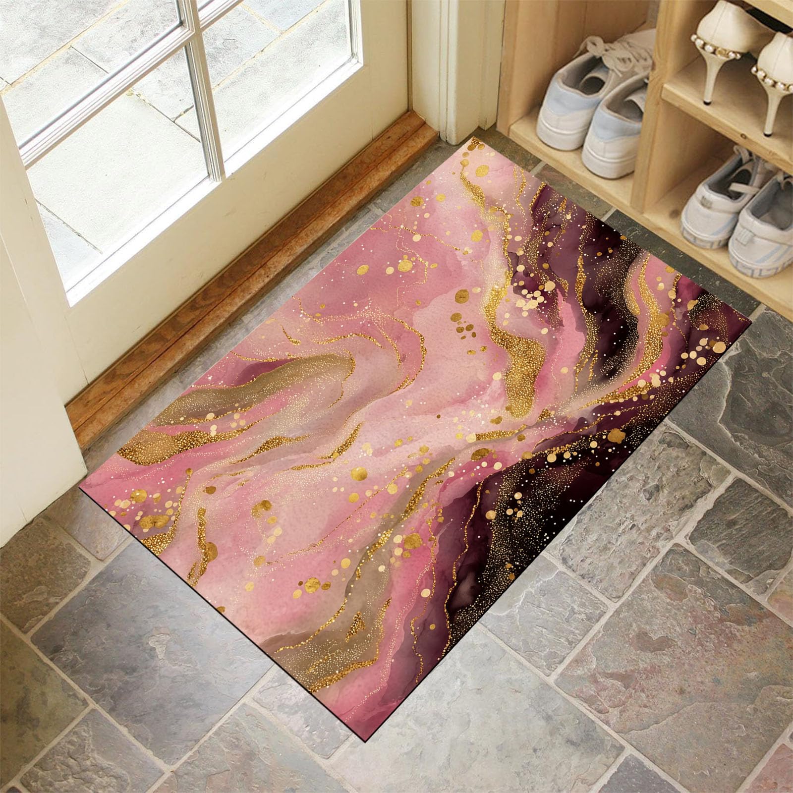 Tapis d'entrée mince lavable pour bloquer l'eau de la porte
