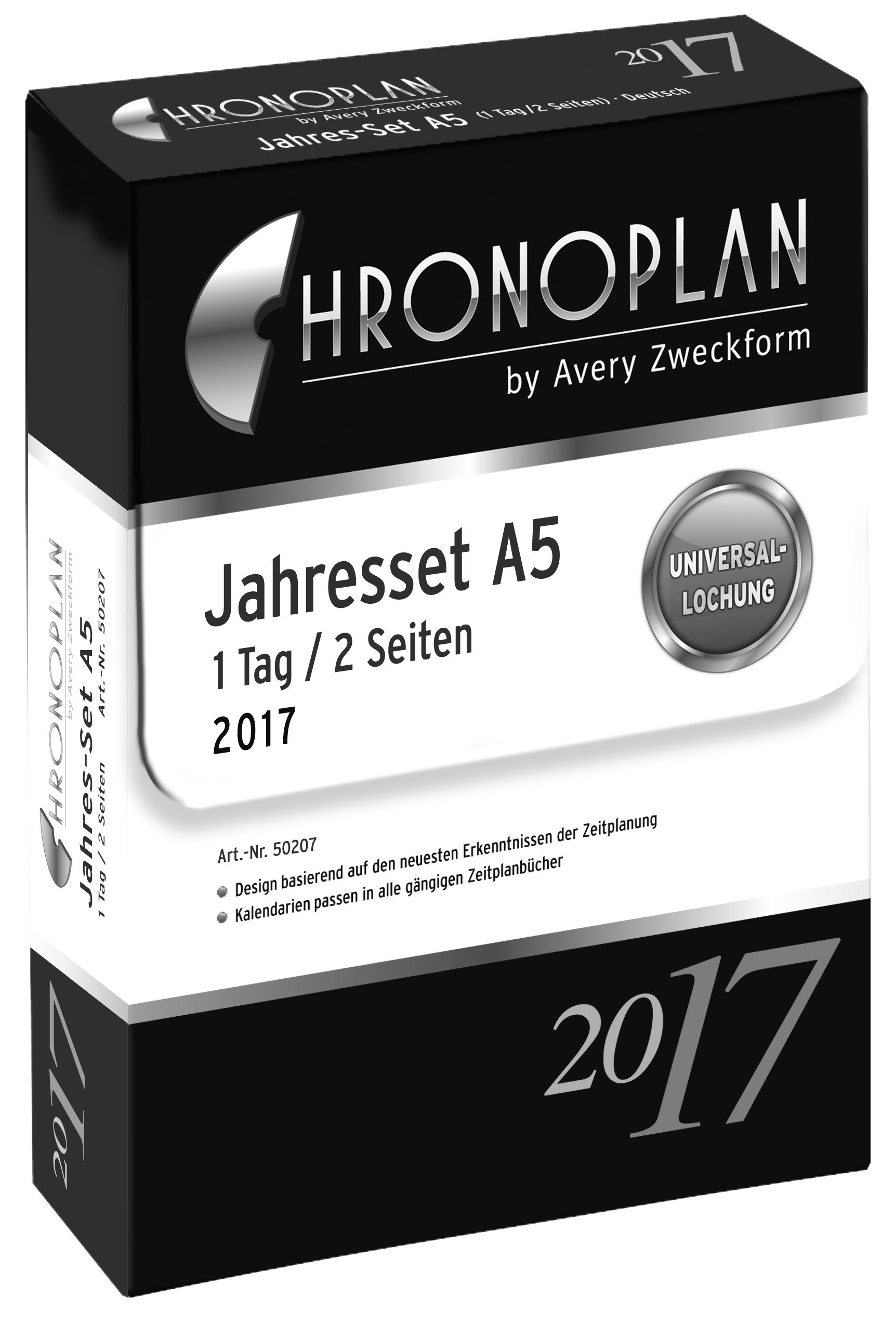 Chrono Plan 50297 Calendario 2017 (anno di set, 1 settimana/2 pagine) Bianco A5 (con piano giornaliero)