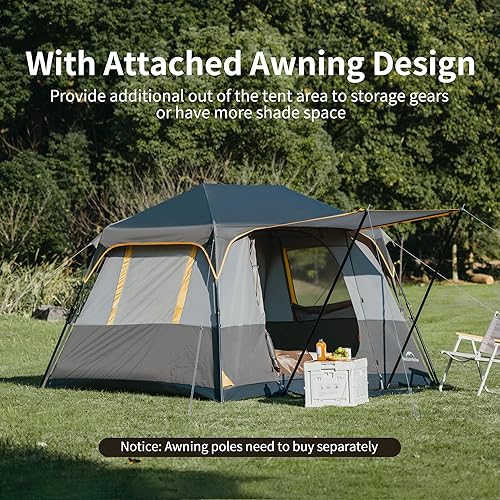 Miniatura 6 de Naturehike Cape - Tienda de campaña para 468 personas, tienda de campaña instantánea de fácil instalación de los 60 segundos, impermeable, grande,
