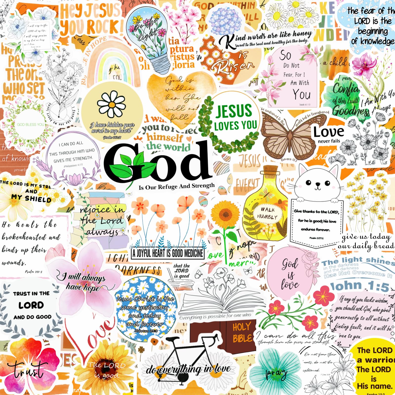 Bijbel dagboek stickers | 50x motiverende Bijbelvers Stickers